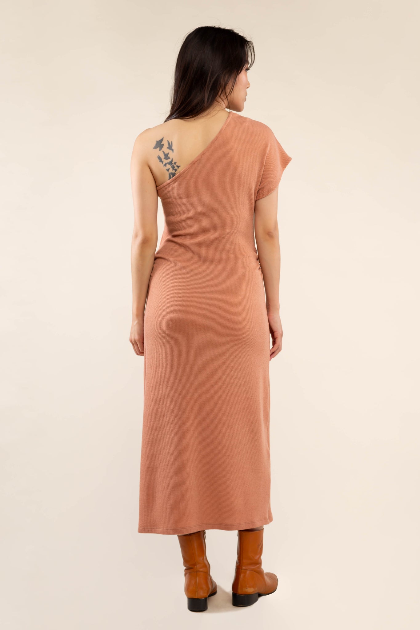 One Shoulder Rib Dress