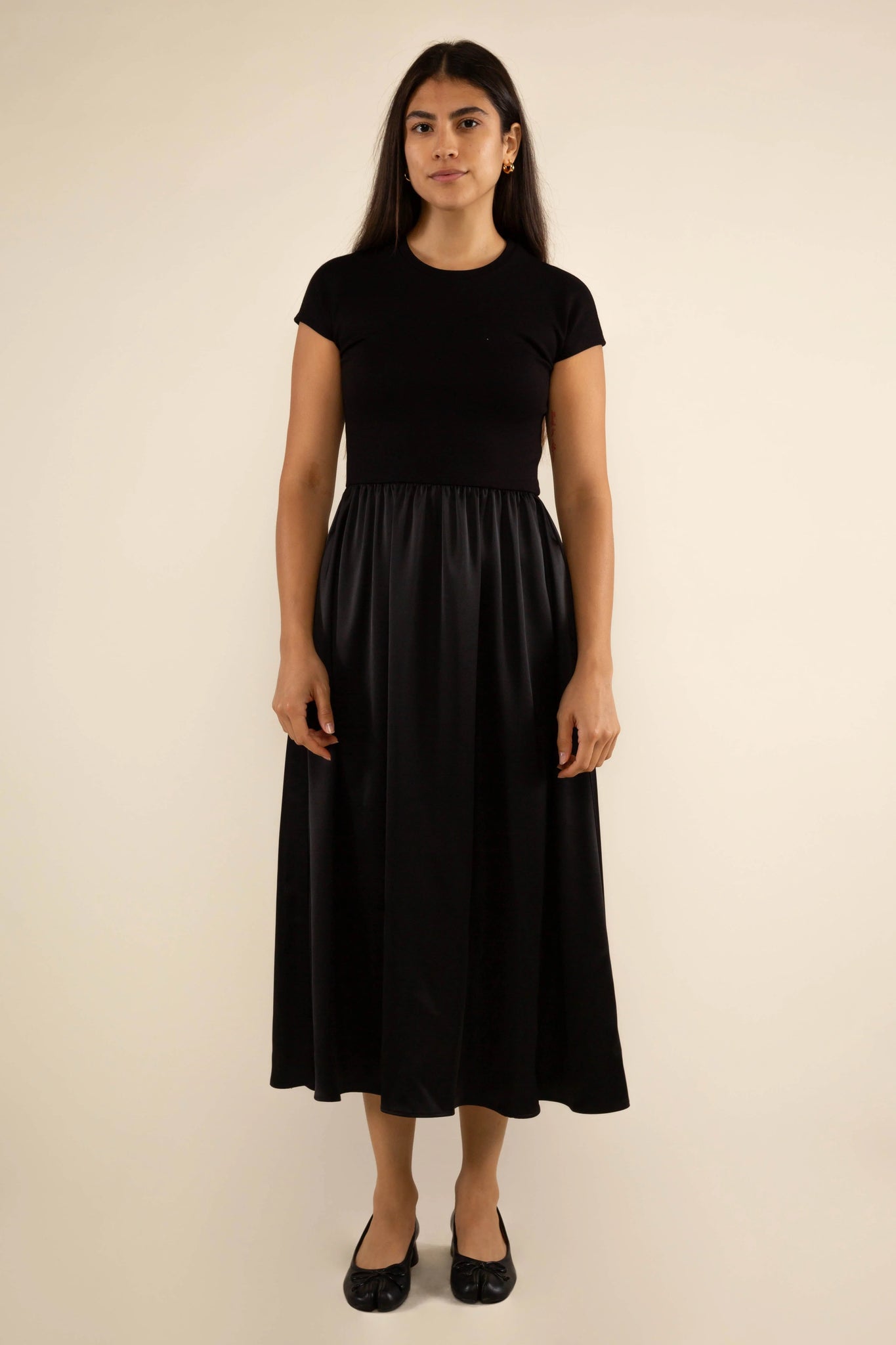 Contrast Midi Dress