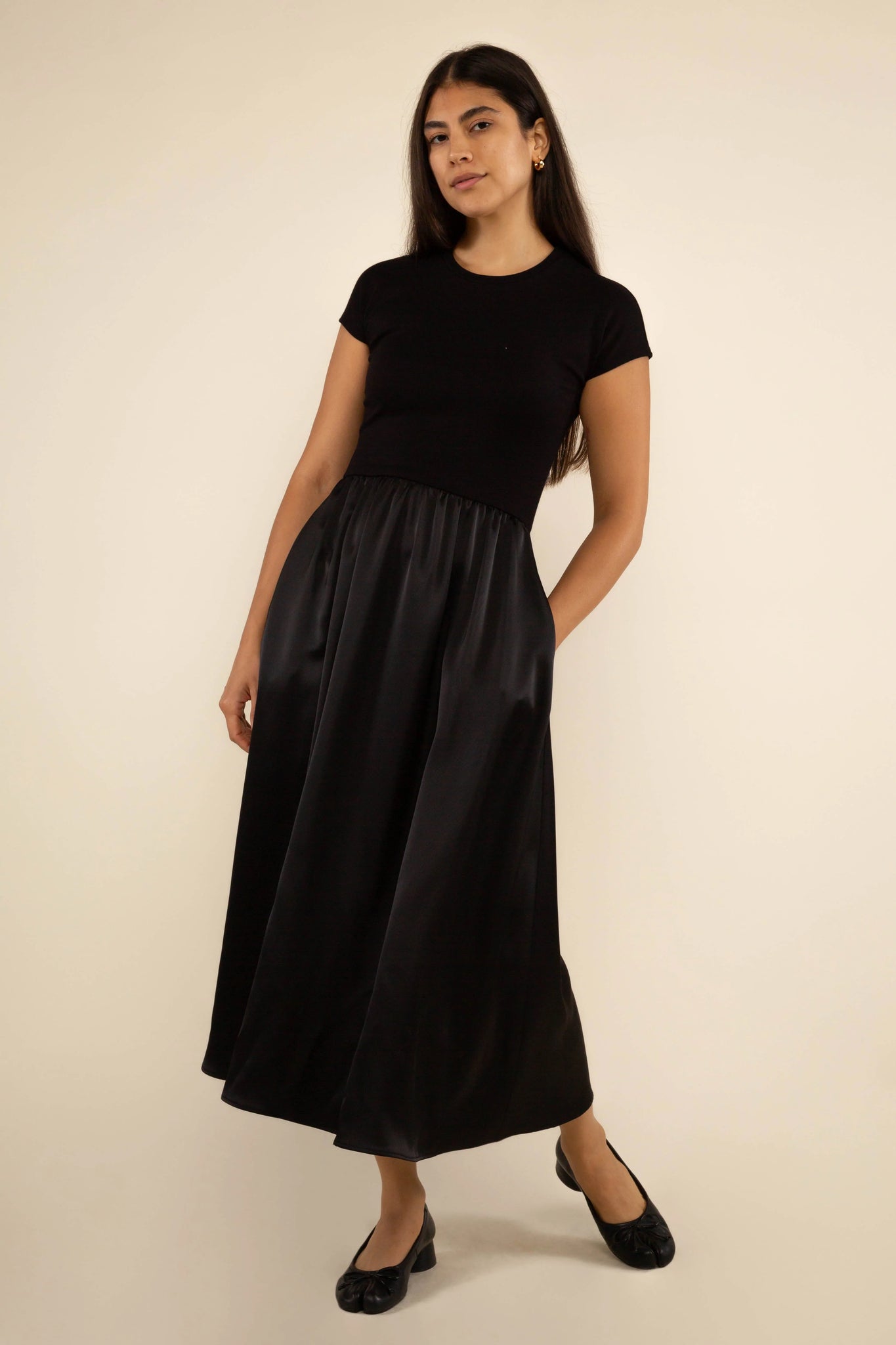 Contrast Midi Dress