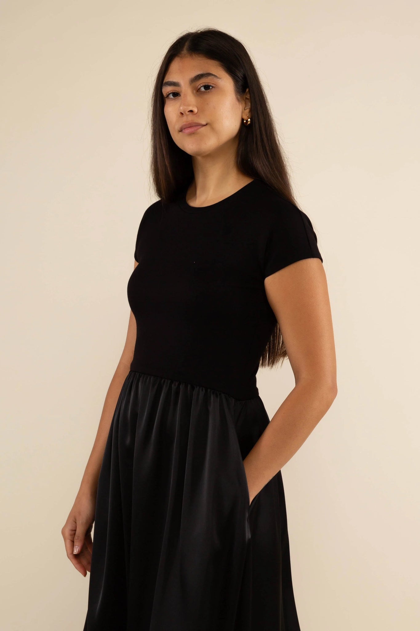 Contrast Midi Dress