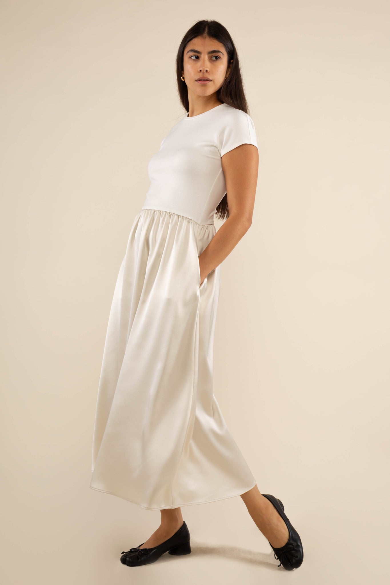 Contrast Midi Dress