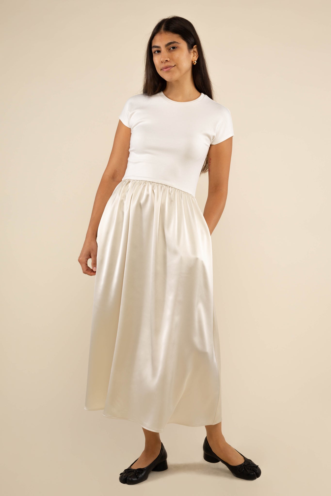 Contrast Midi Dress