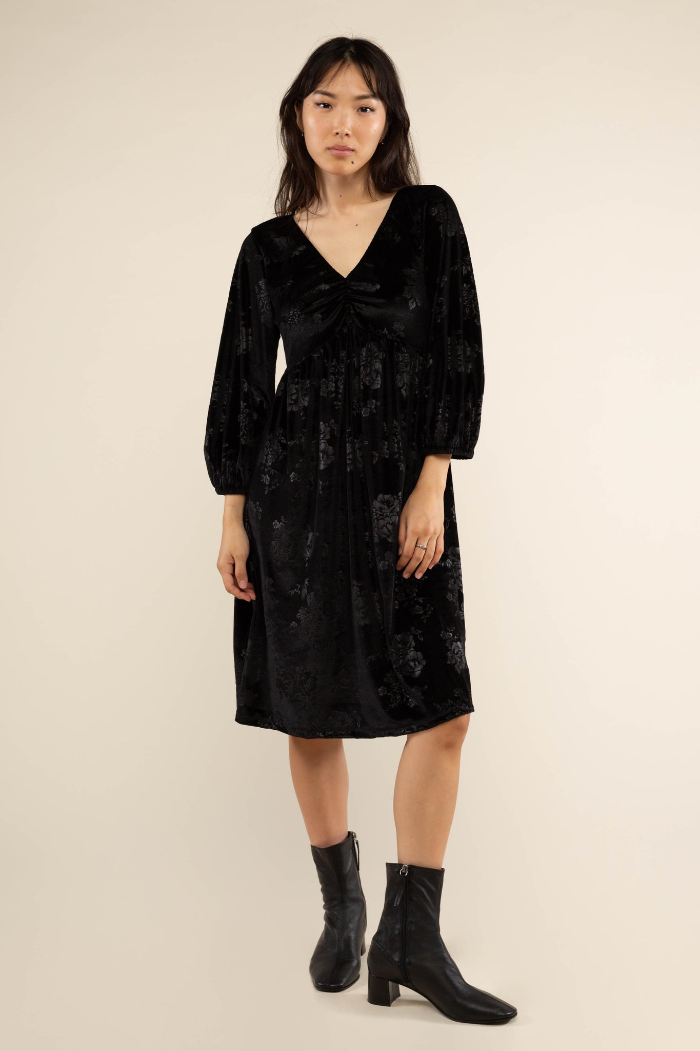 Velvet Baby Doll Dress