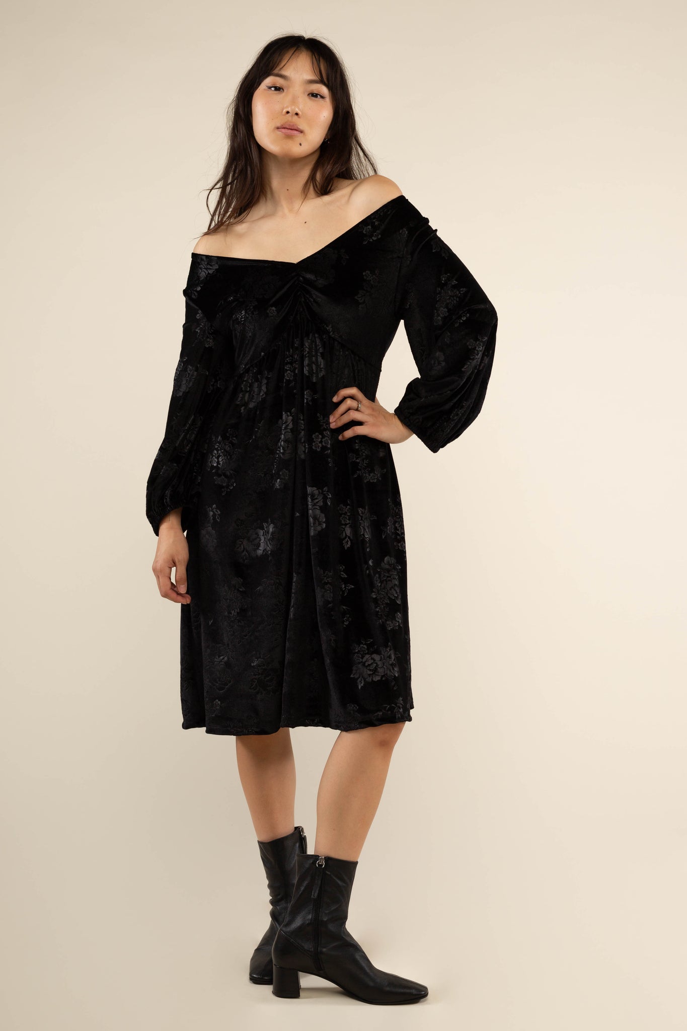 Velvet Baby Doll Dress