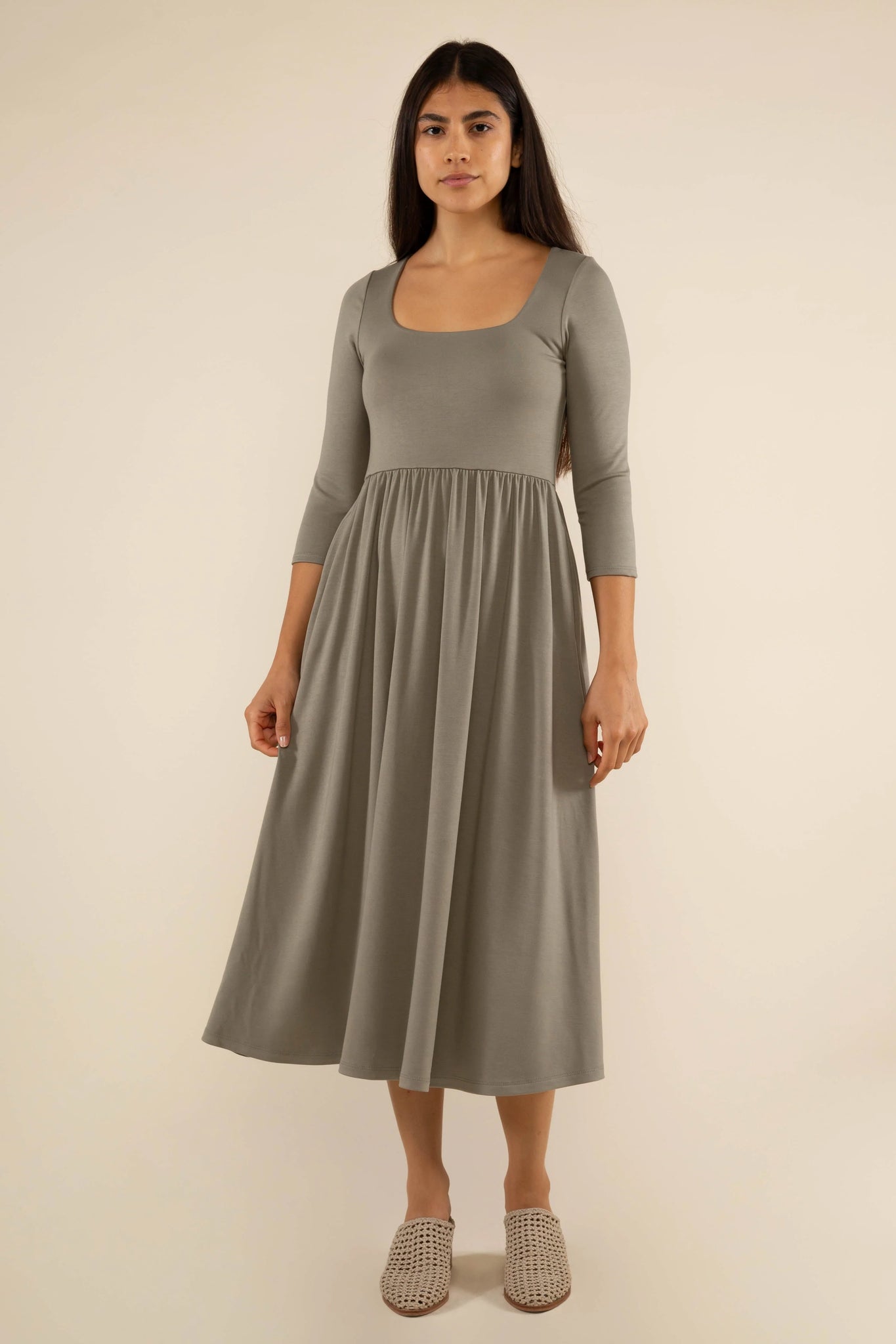 3/4 Sleeve Swing Dress