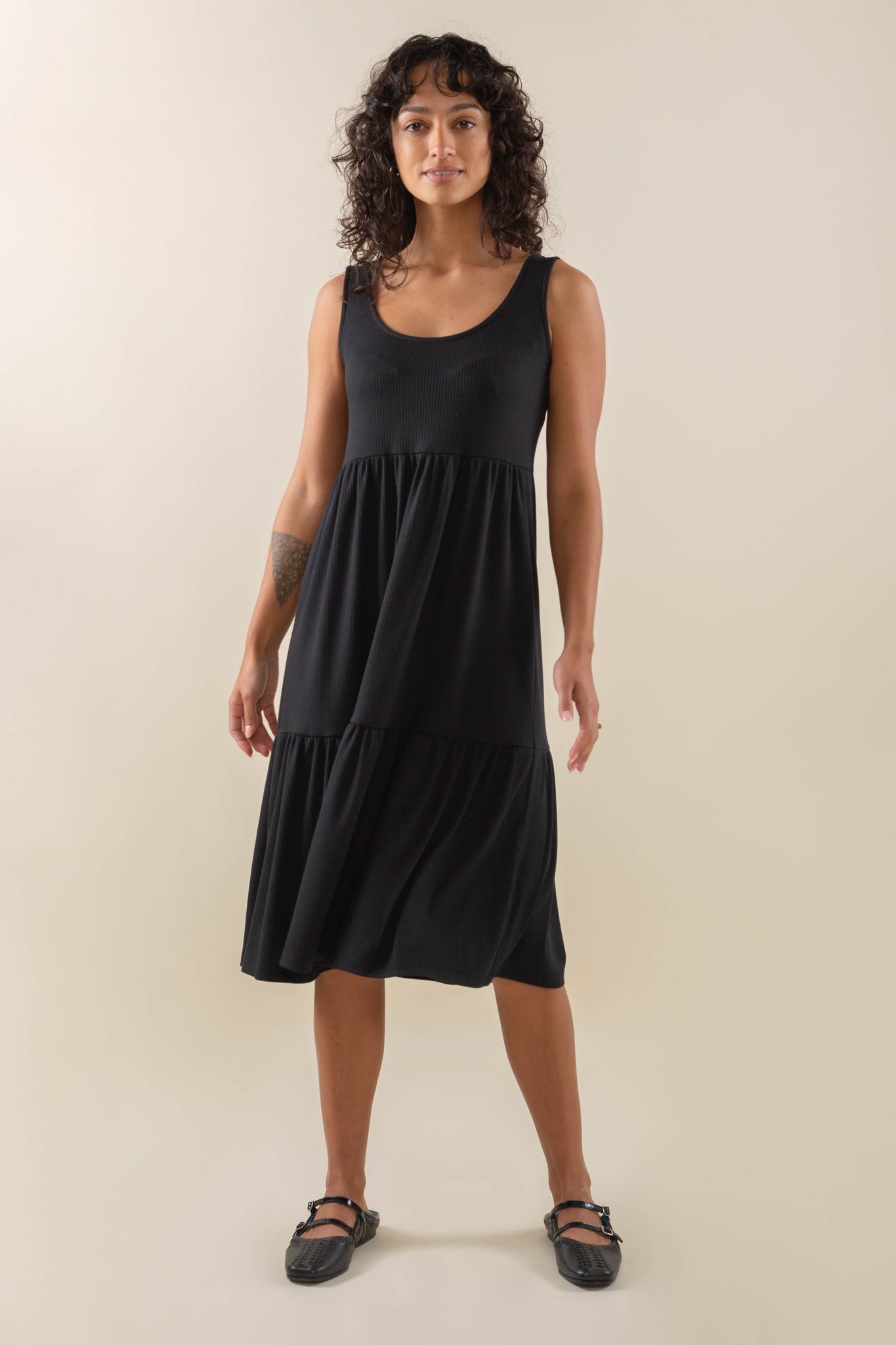 U-neck Rib Dress