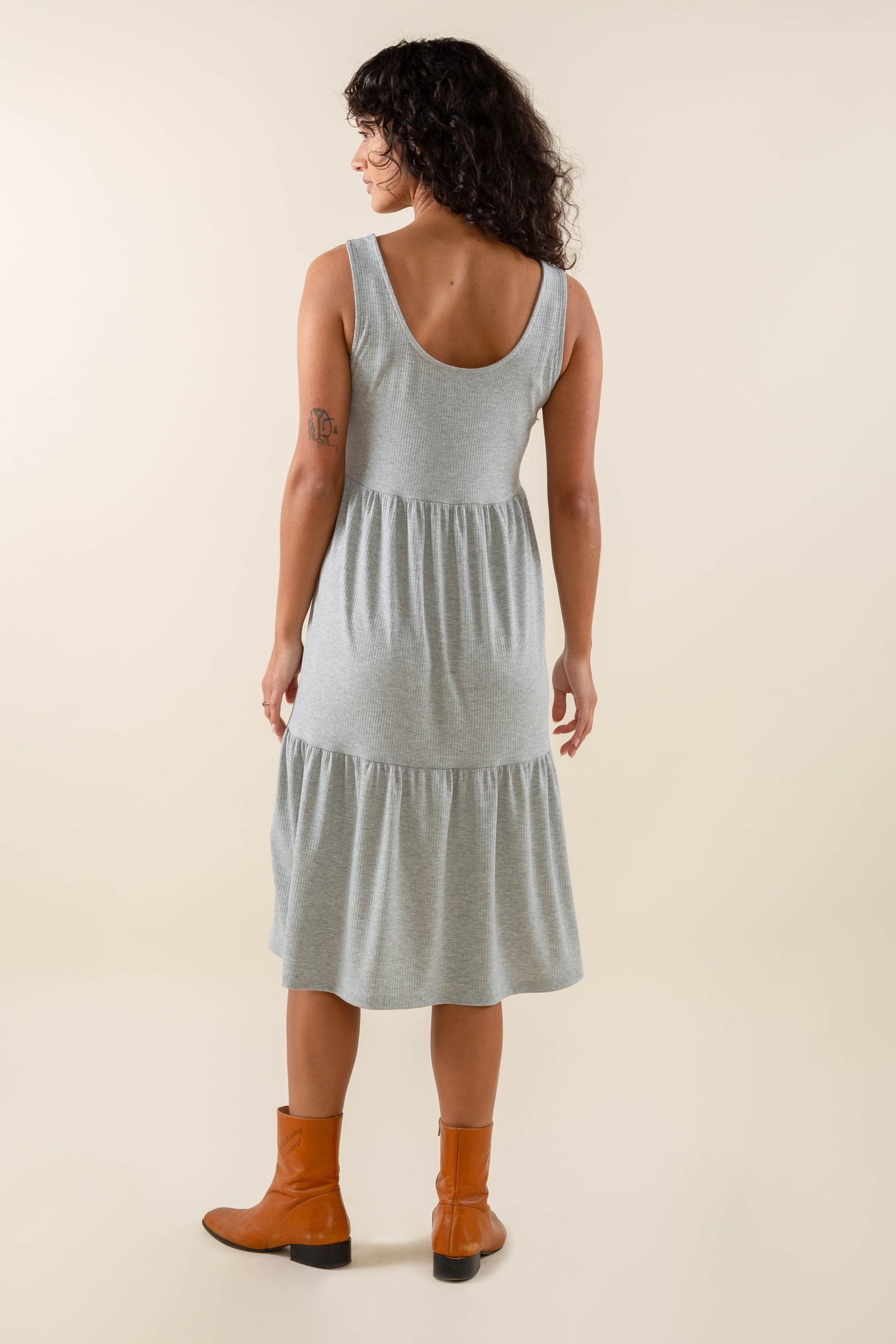 U-neck Rib Dress
