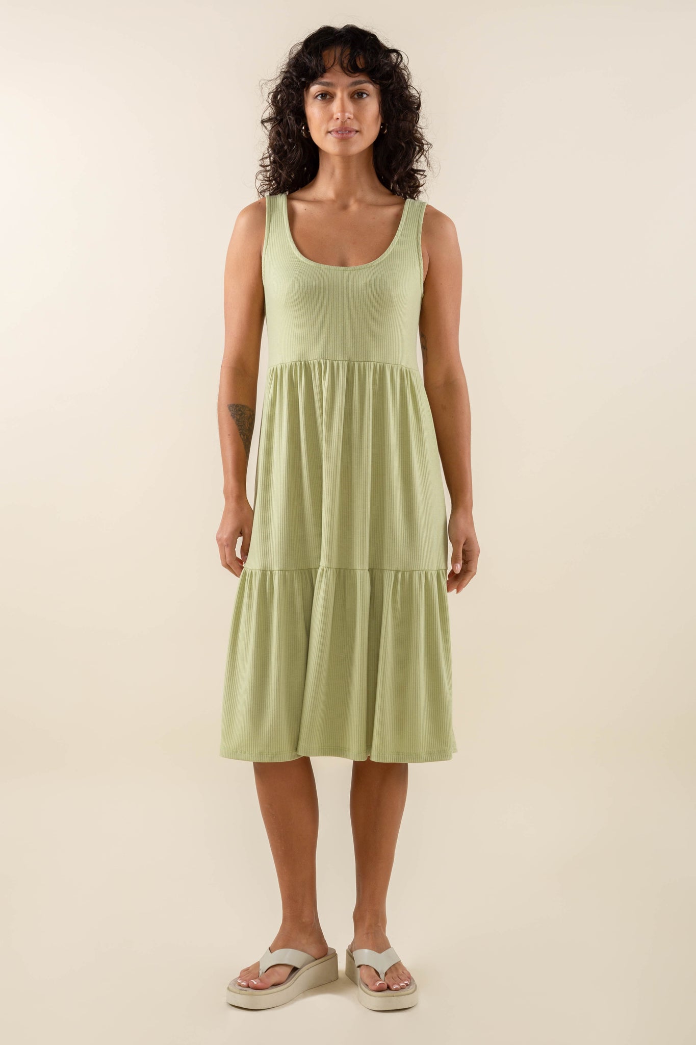 U-neck Rib Dress