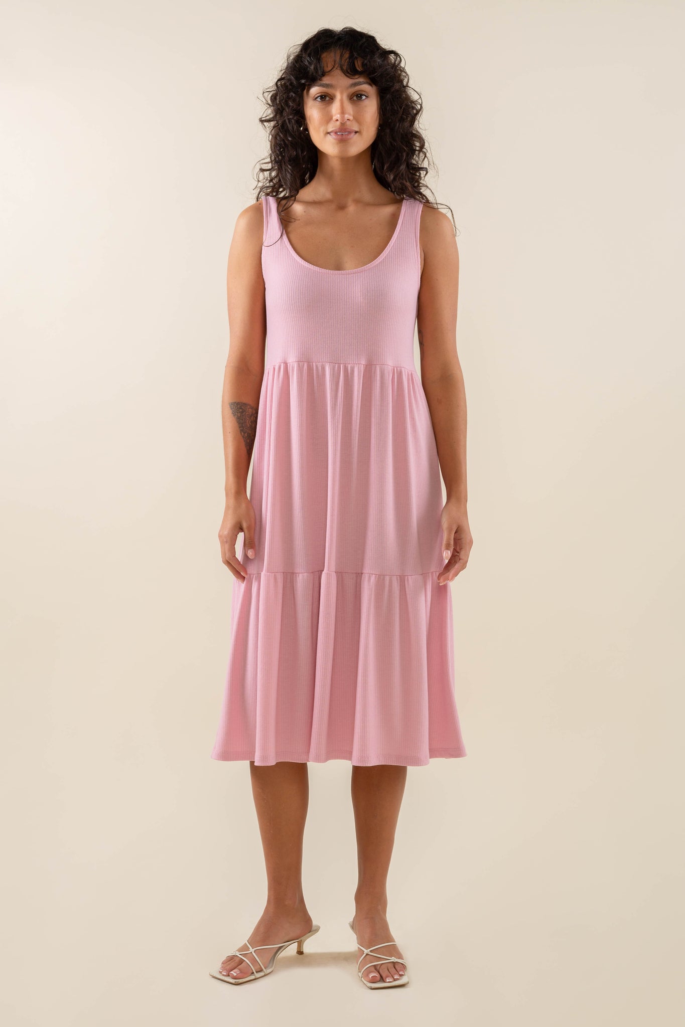 U-neck Rib Dress