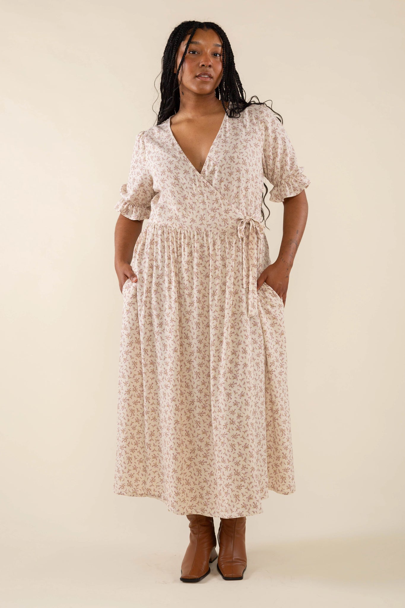 Wrap Ditsy Print Dress