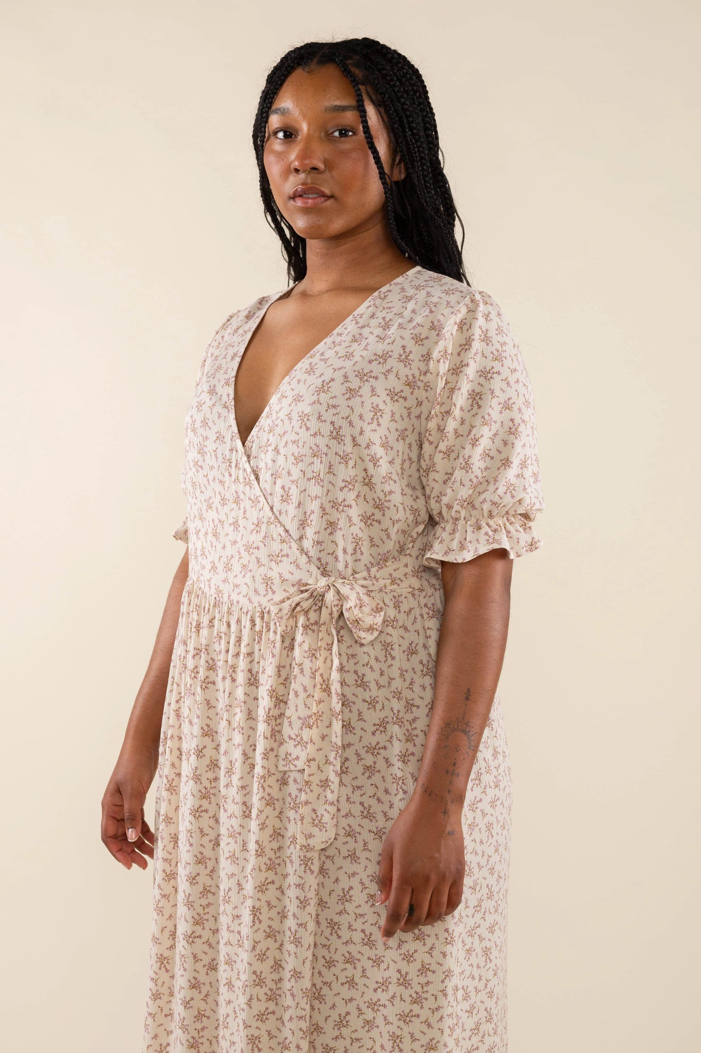 Wrap Ditsy Print Dress