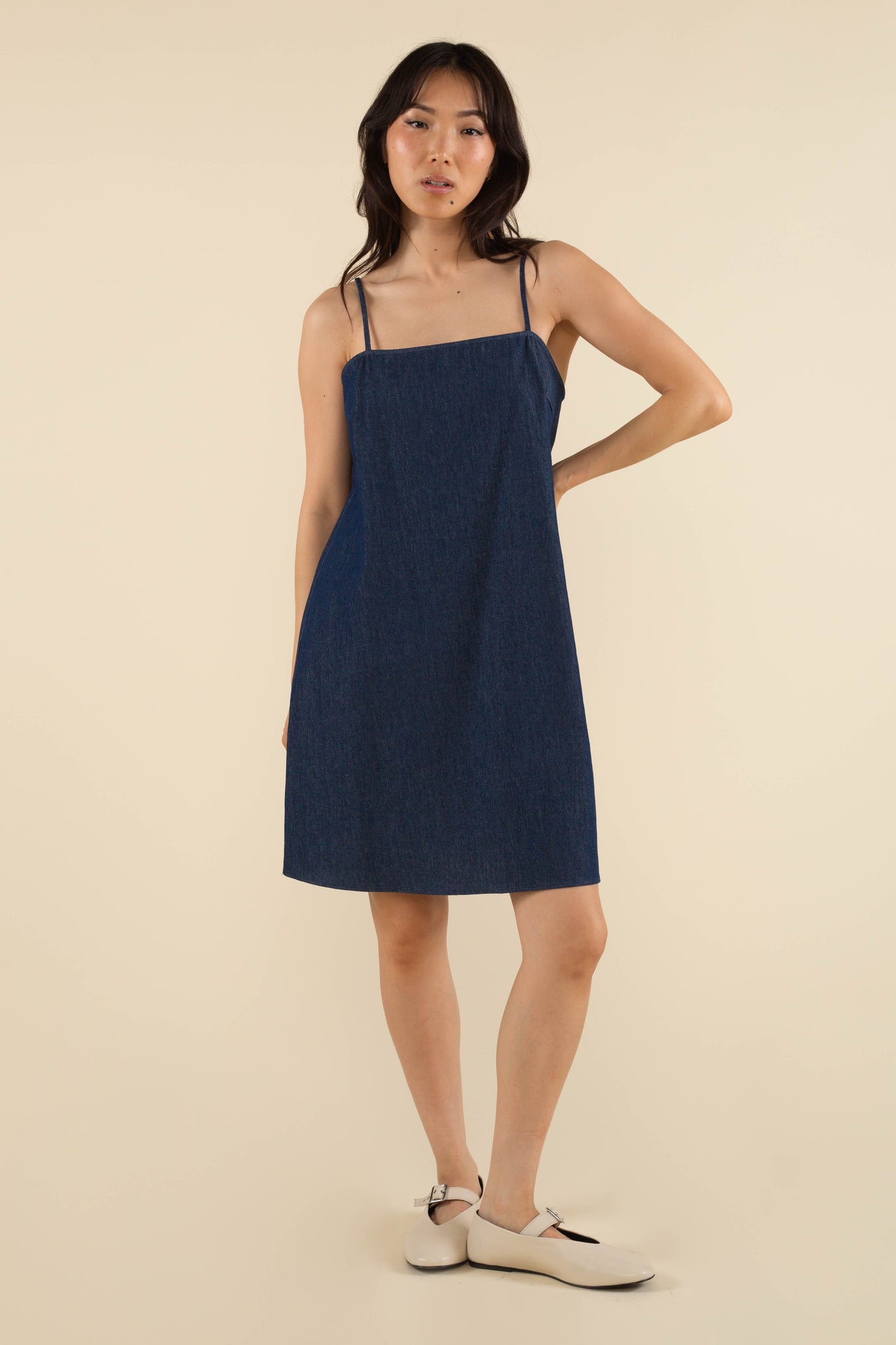 Cotton Denim Mini Dress