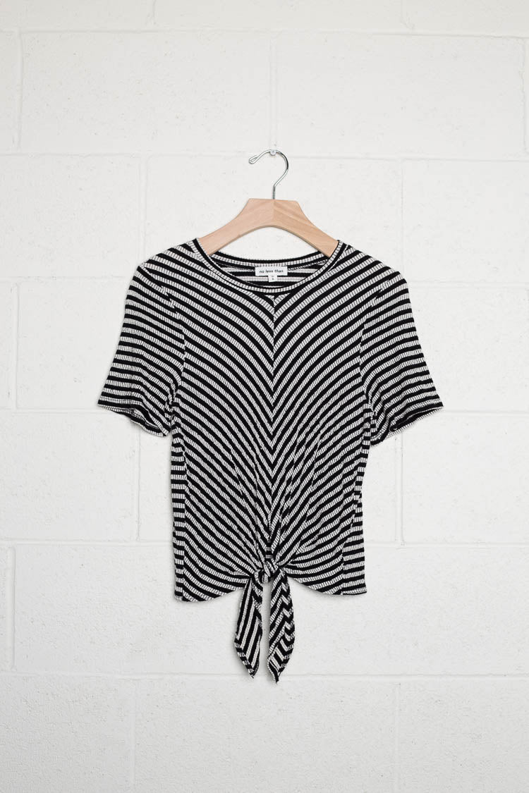 Stripe Tie Front Tee