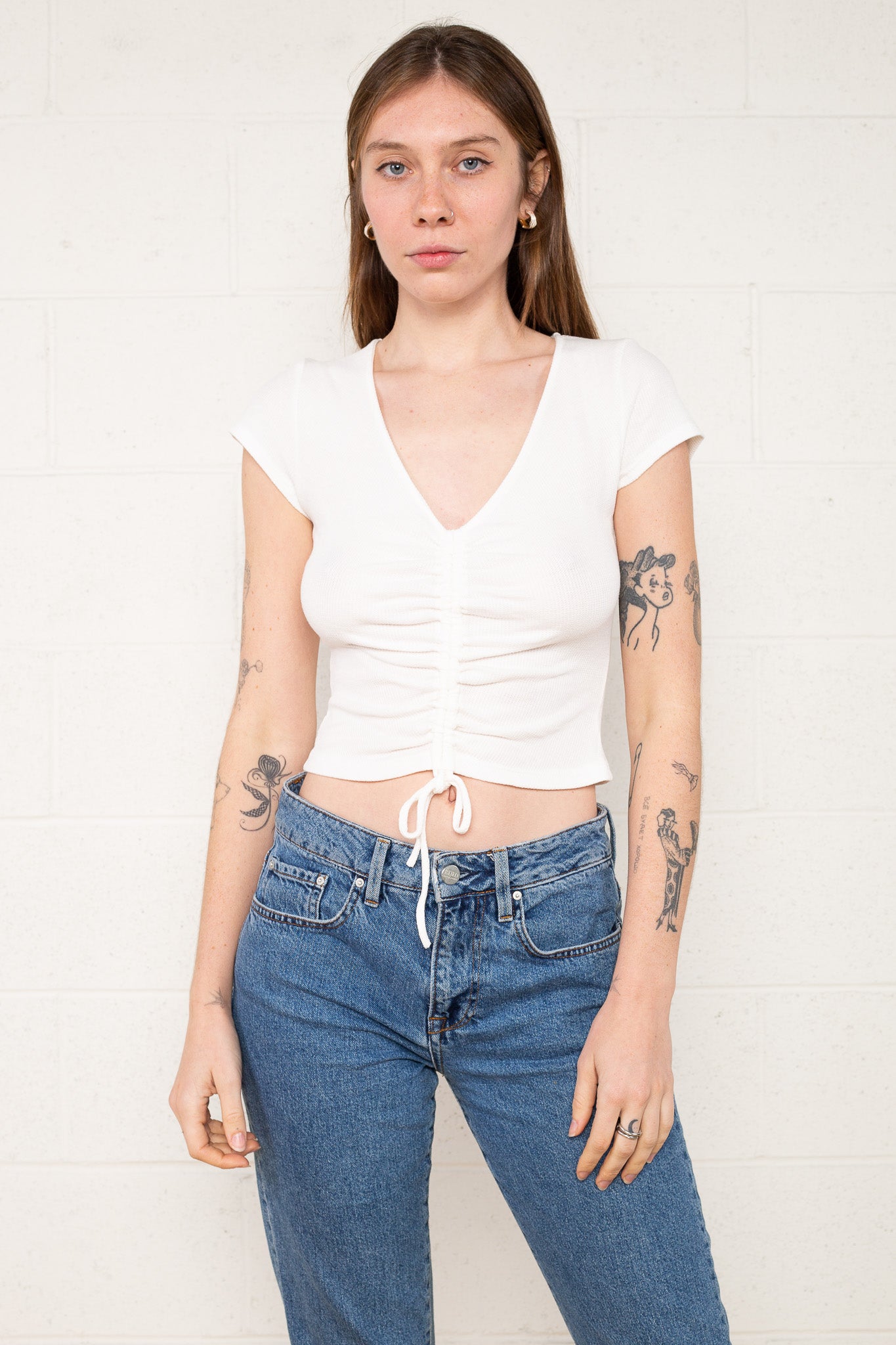Shirred Crop Tee