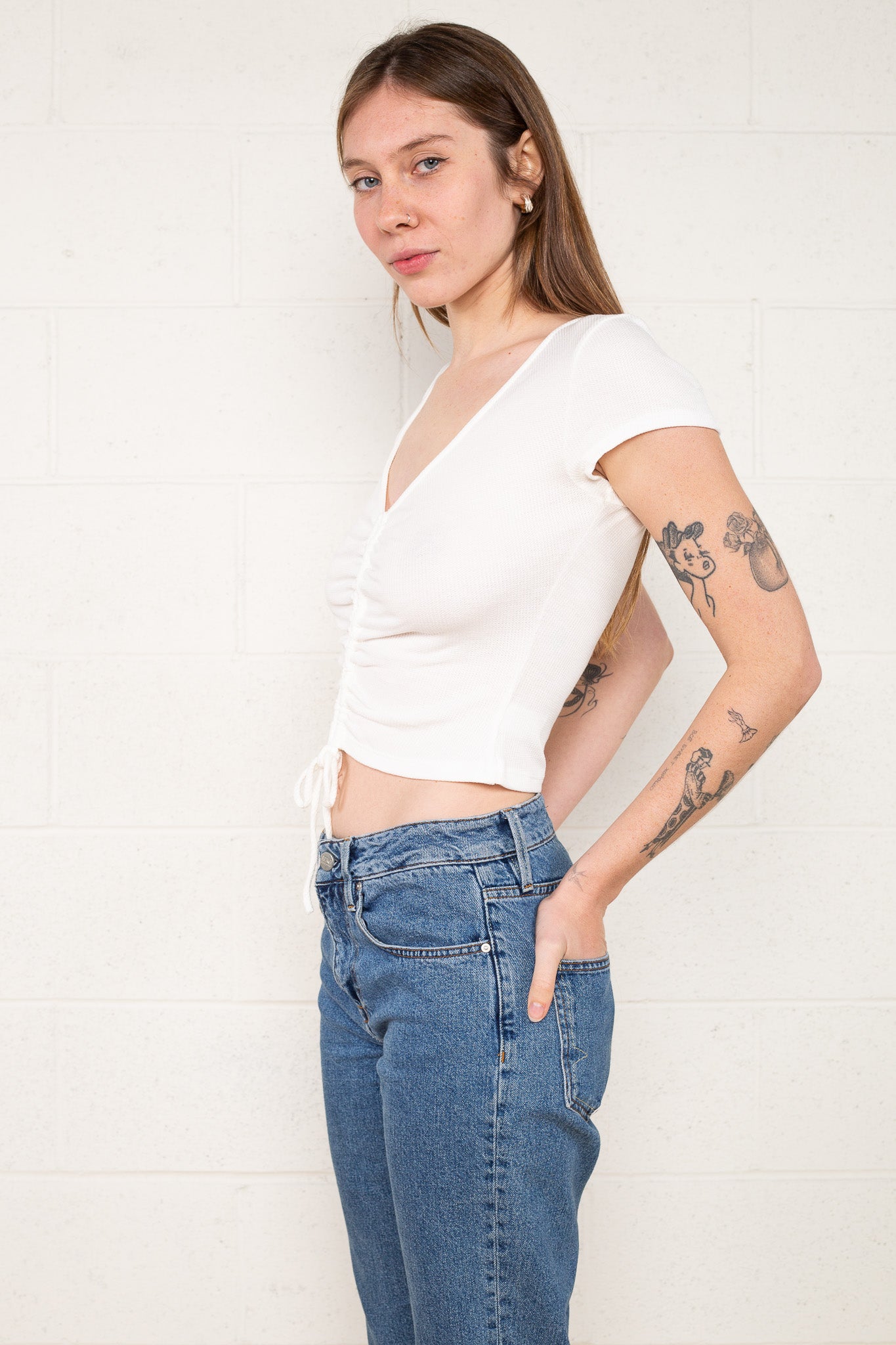 Shirred Crop Tee
