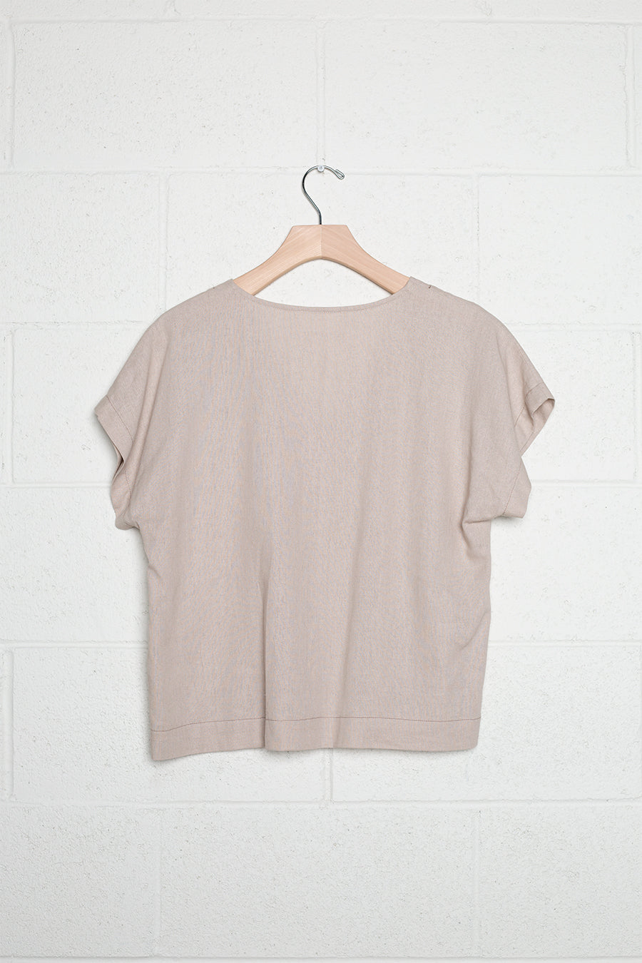 V-neck Linen Blouse