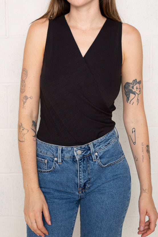 Crossover Sleeveless Bodysuit
