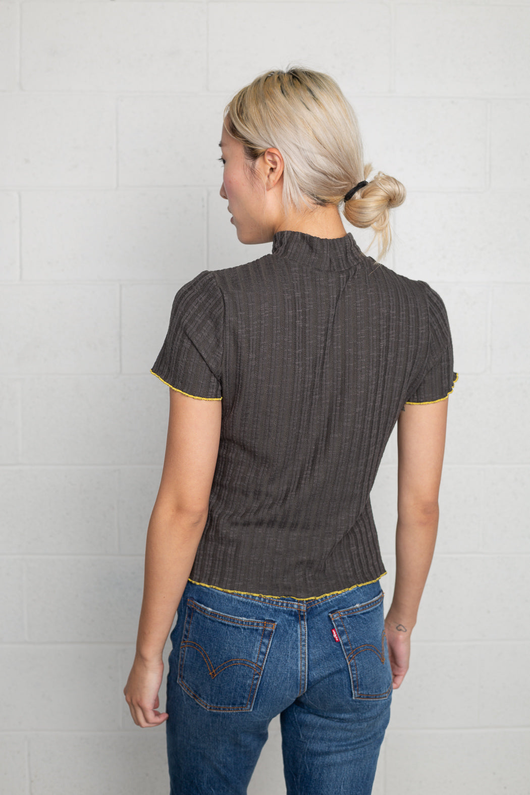 Mock Neck Short Sleeve Tee
