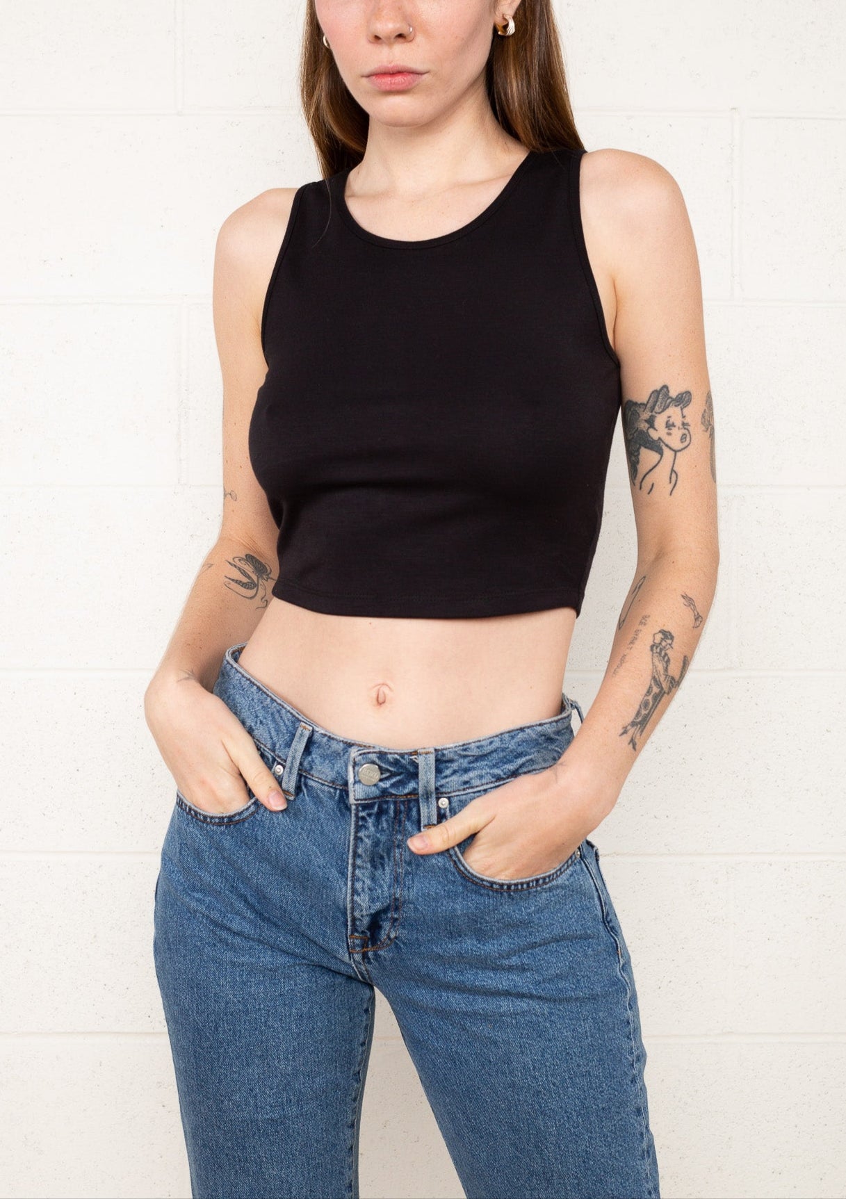 Cropped Scoop Neck Tank