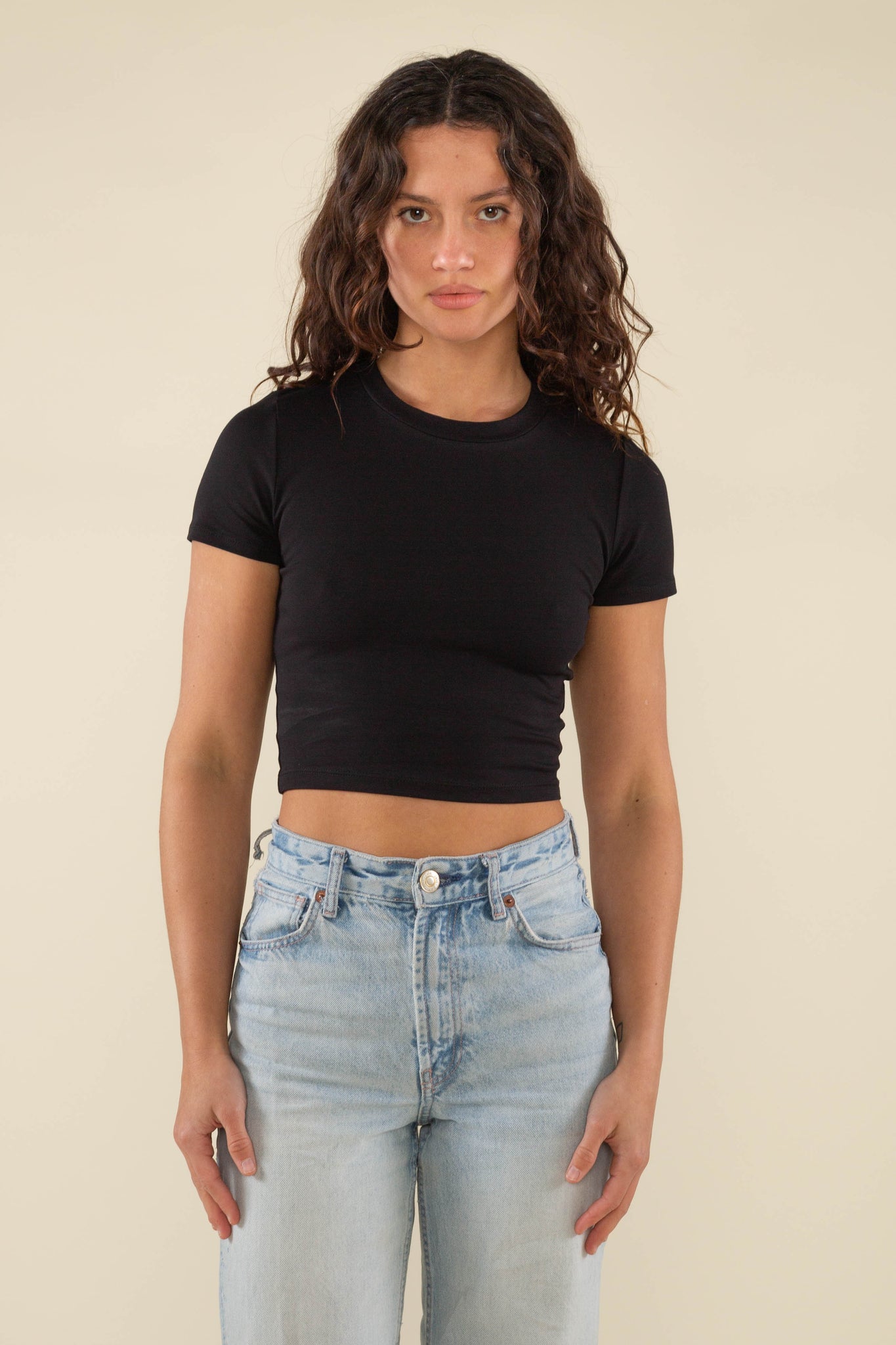 Cotton Spandex Cropped Baby Tee