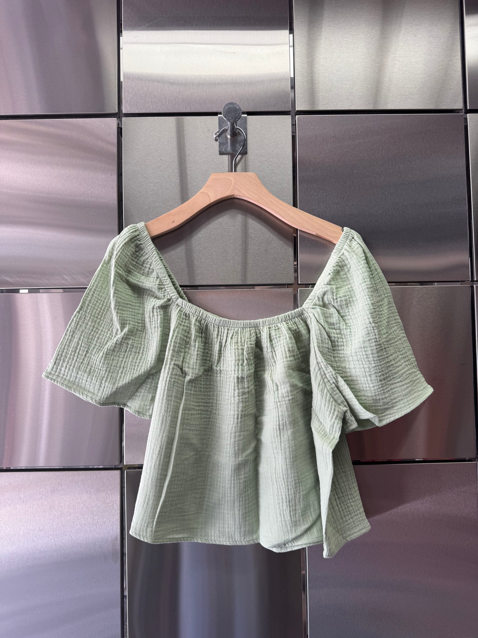 Cotton Gauze Crop Blouse