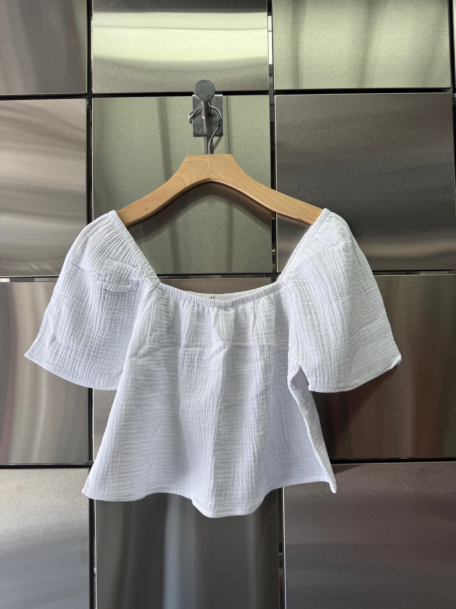 Cotton Gauze Crop Blouse