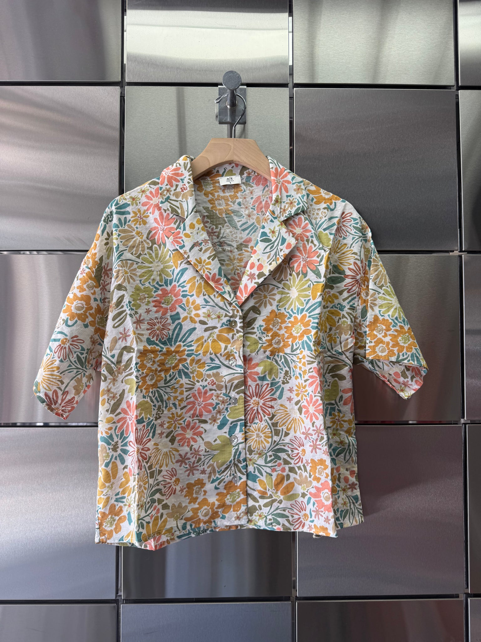 Floral Boxy Button Up Shirt