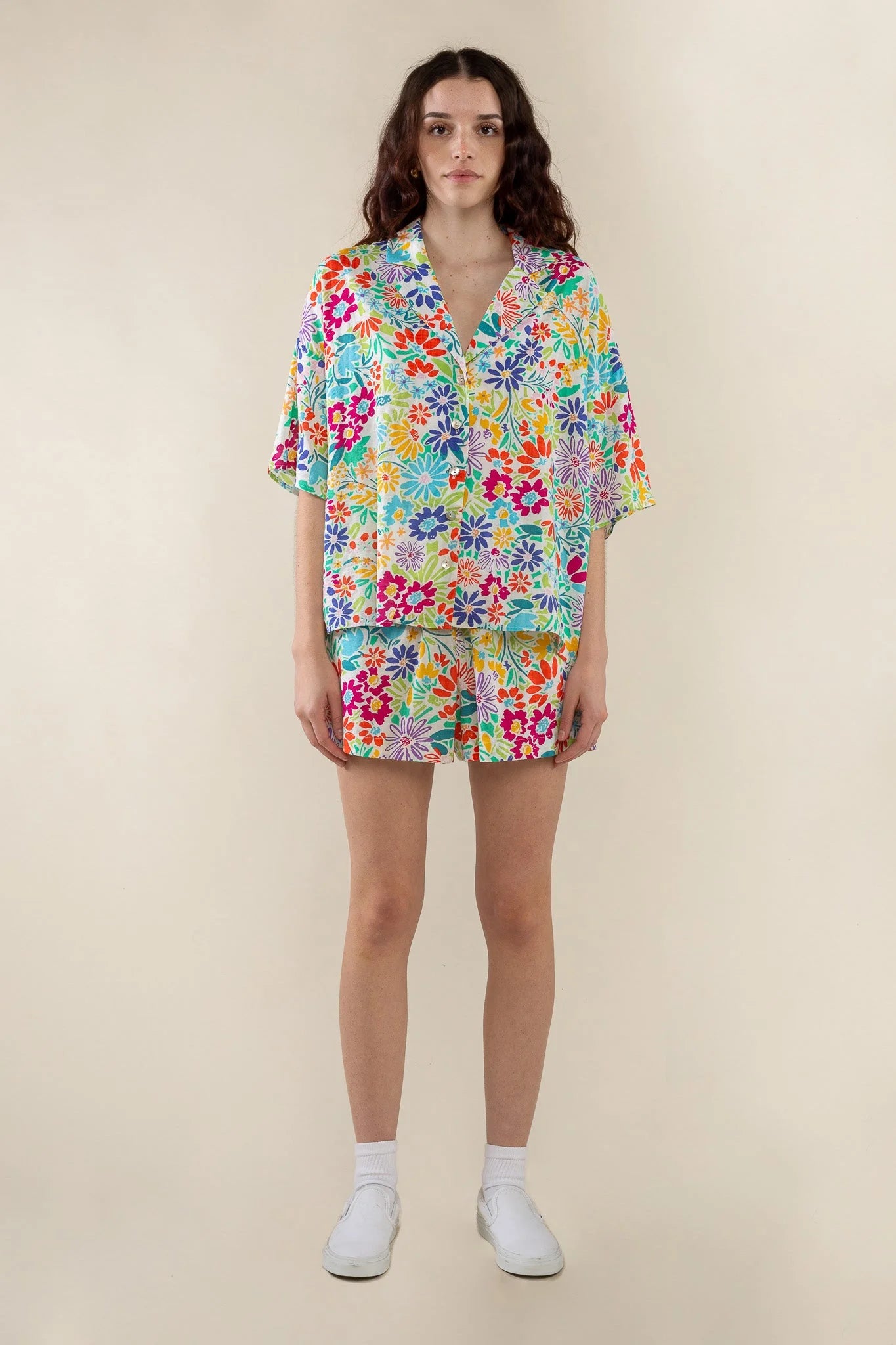 Floral Boxy Button Up Shirt