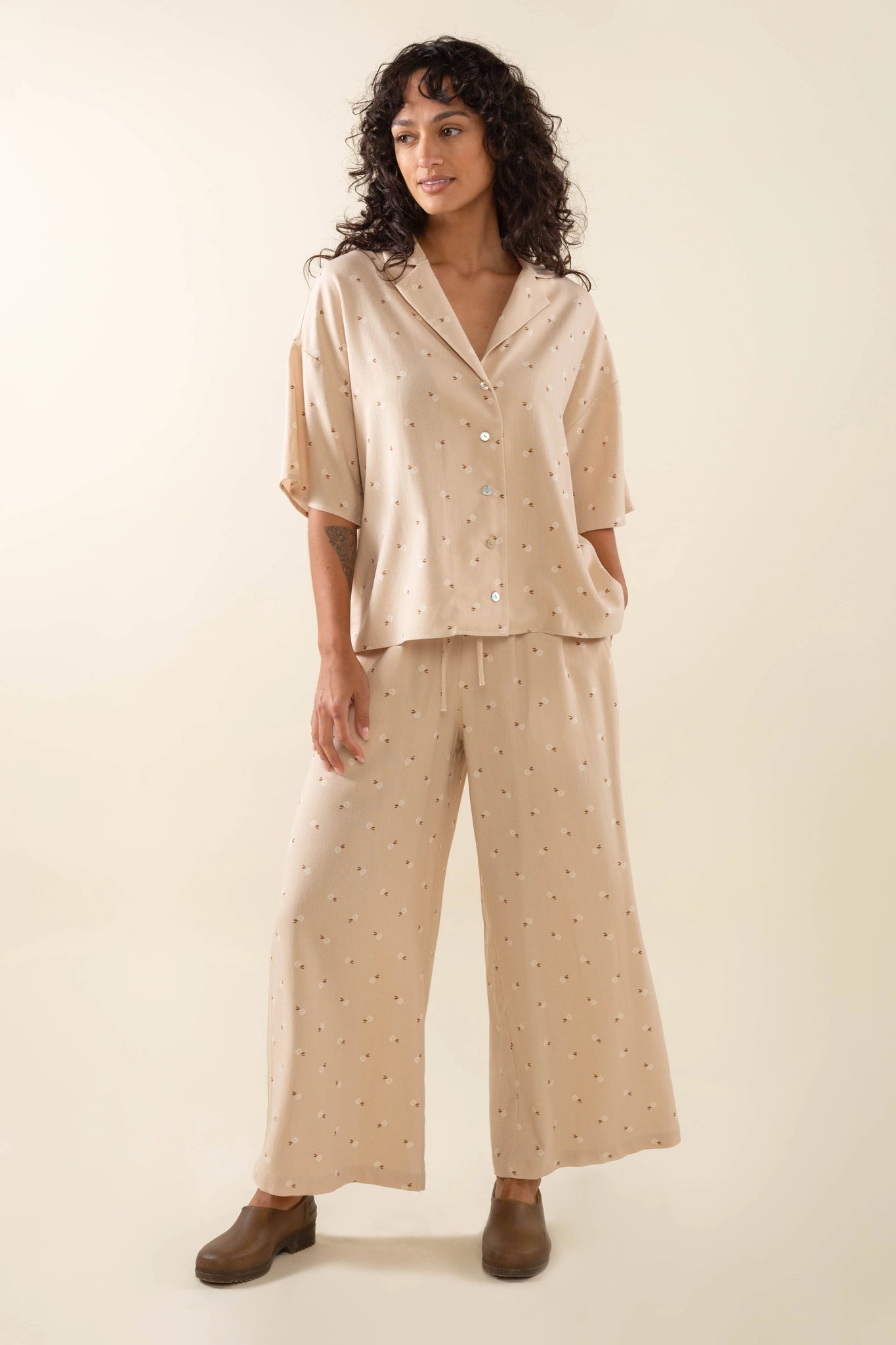 Floral Culotte Wide Leg Pant