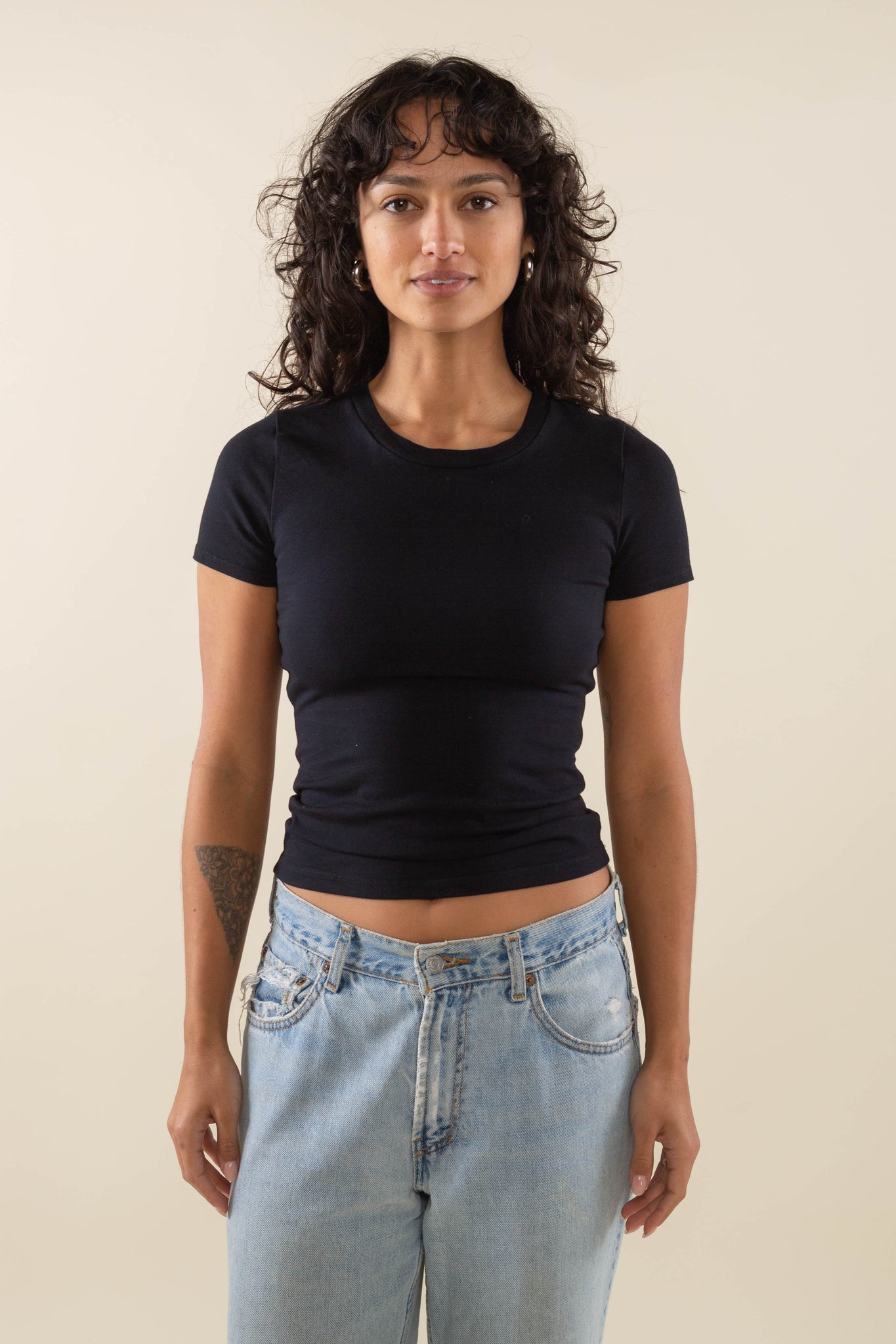 Regular Length Cotton Spandex Baby Tee