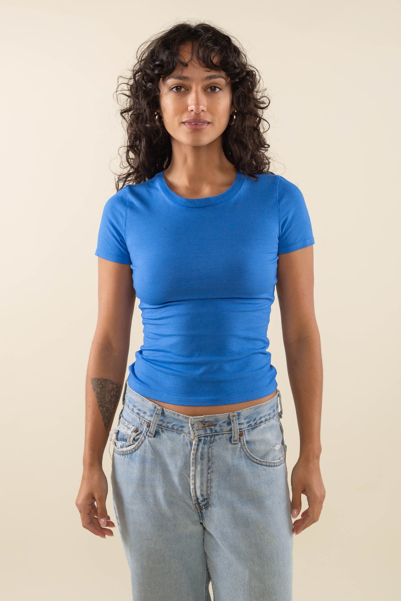 Regular Length Cotton Spandex Baby Tee