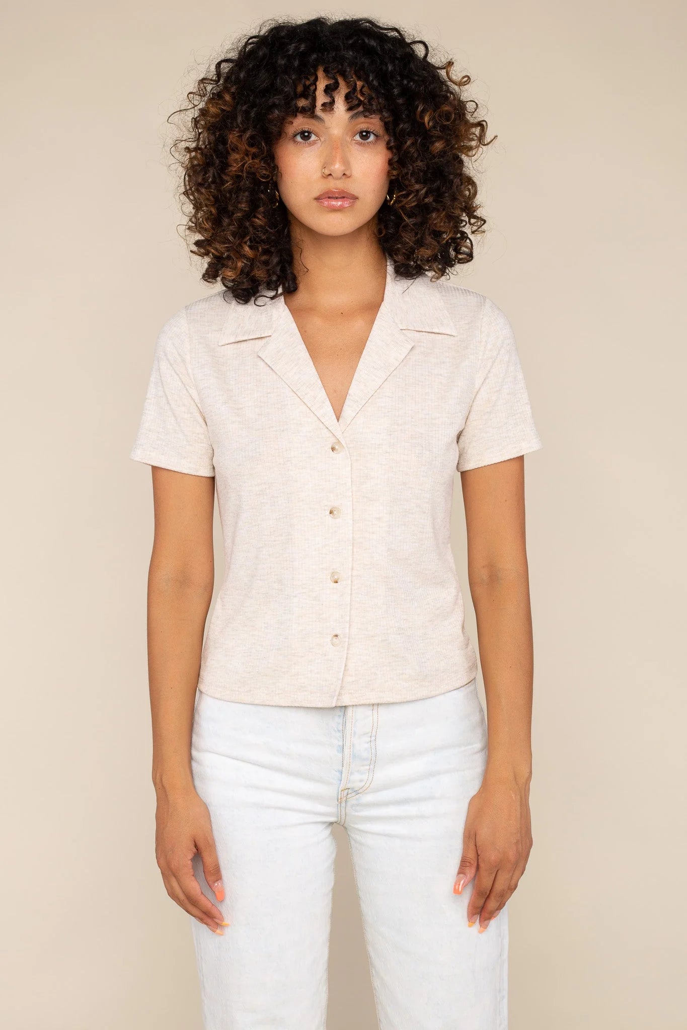Ribbed Button Up Shirt