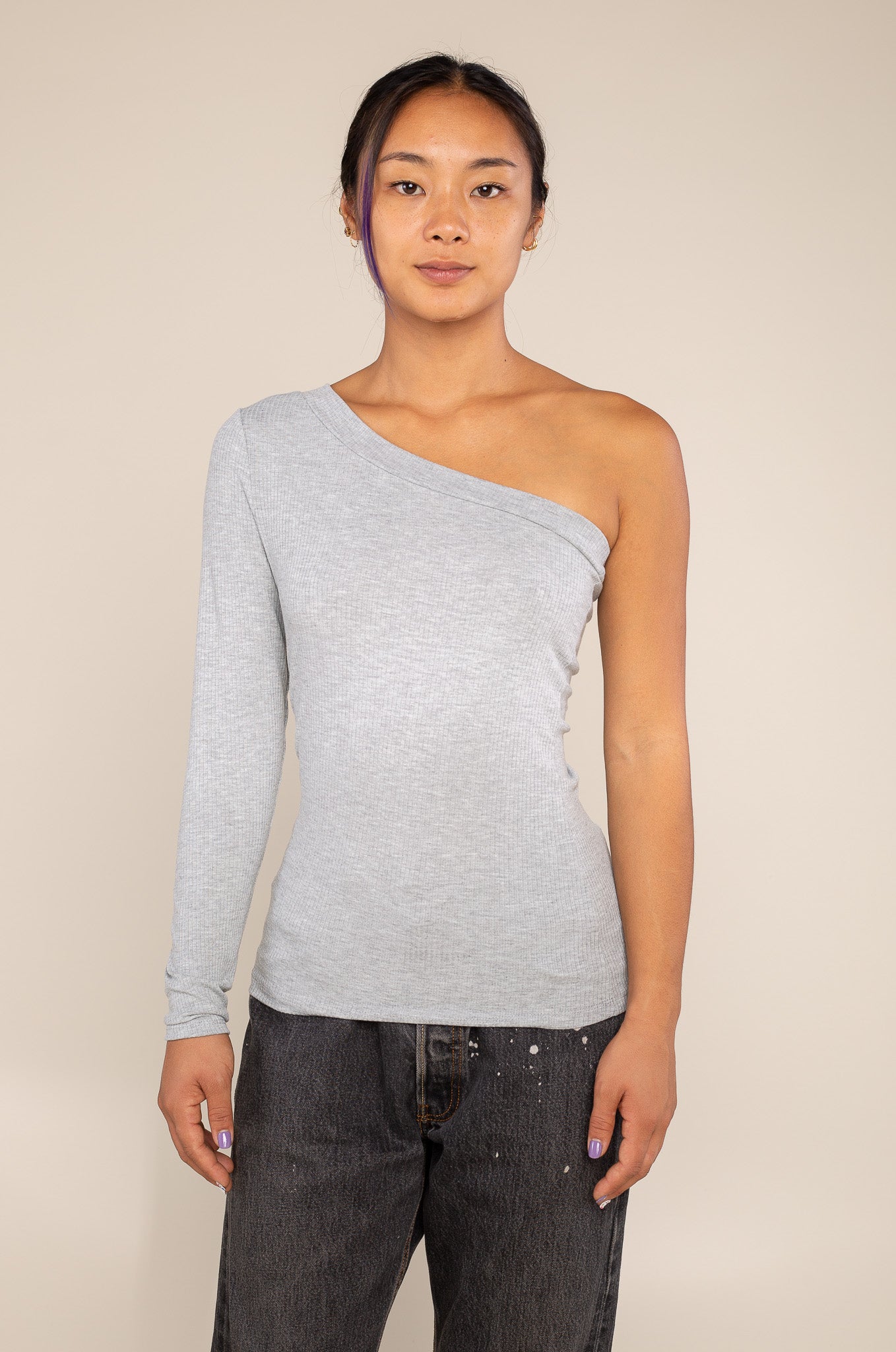 One Shoulder Rib Top