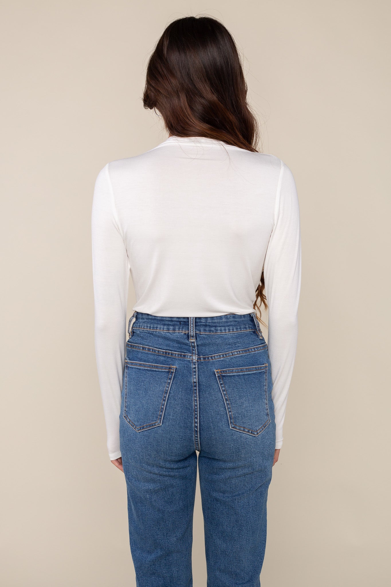 Shirred Center Front Long Sleeve
