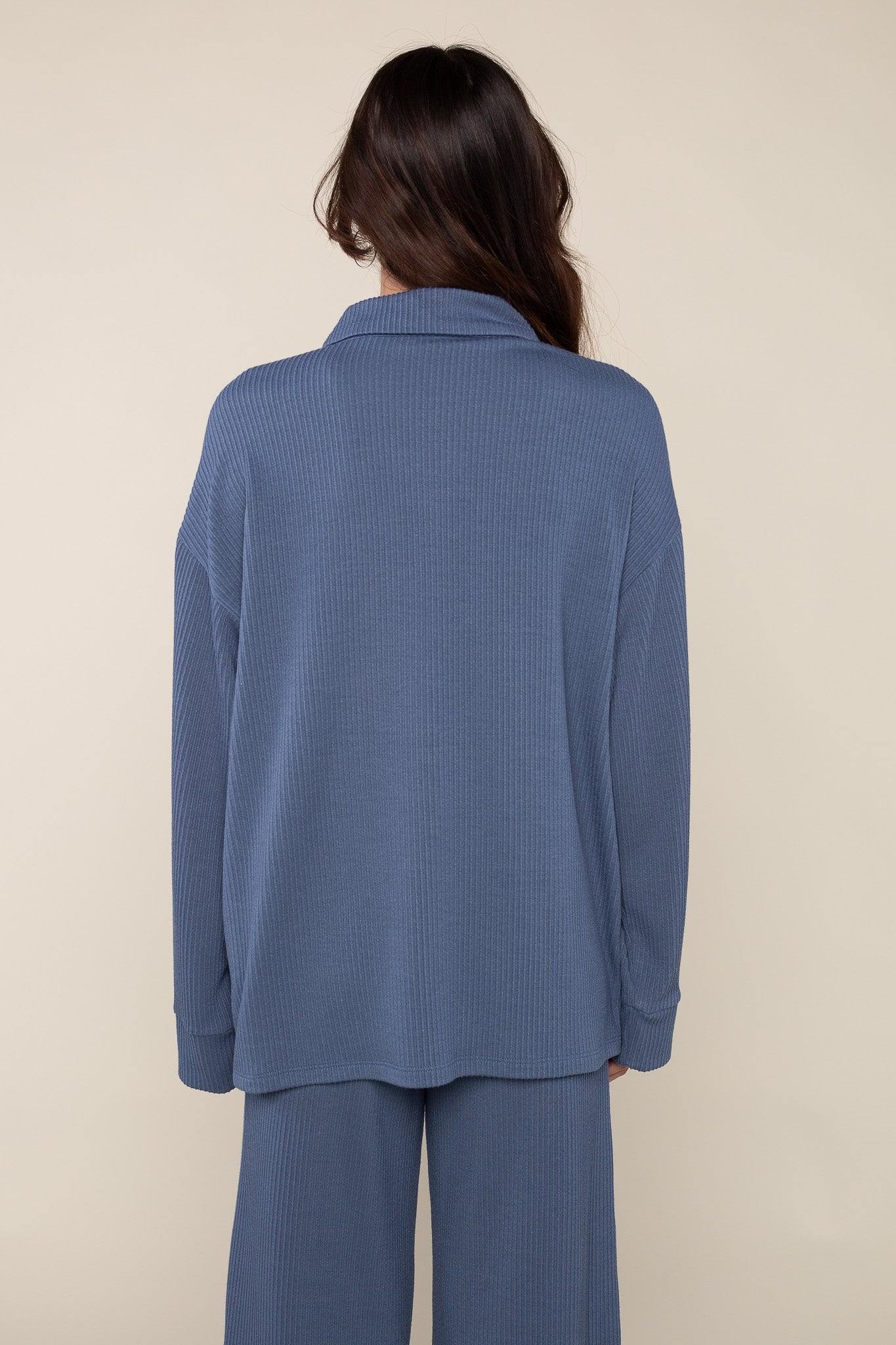 Jacquard Rib Button-Down Jacket
