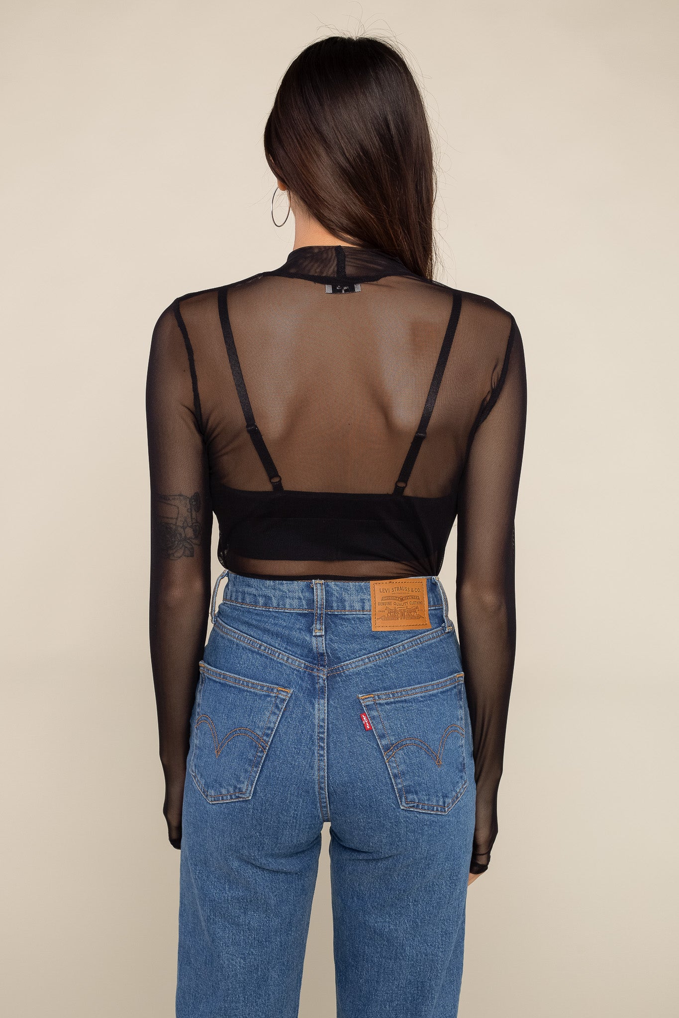 Shirred Mesh Top