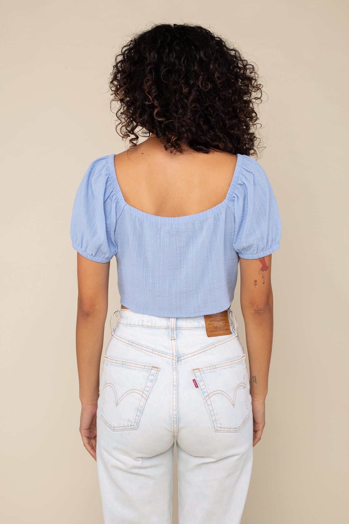 Cotton Gauze Tie Blouse