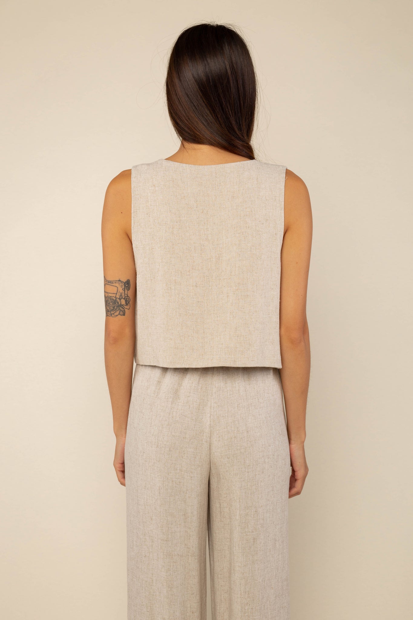 Linen Button Up Vest