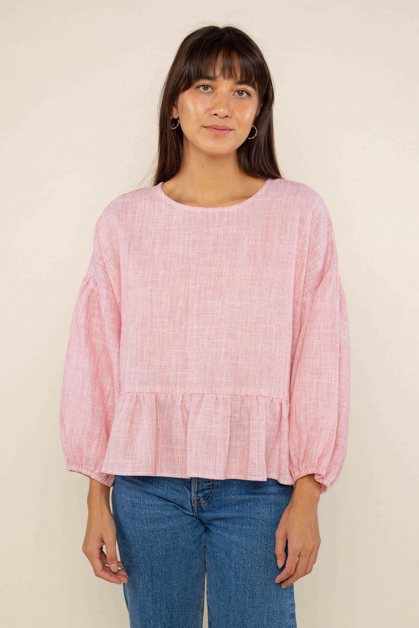 Blouse with Ruffle Hem