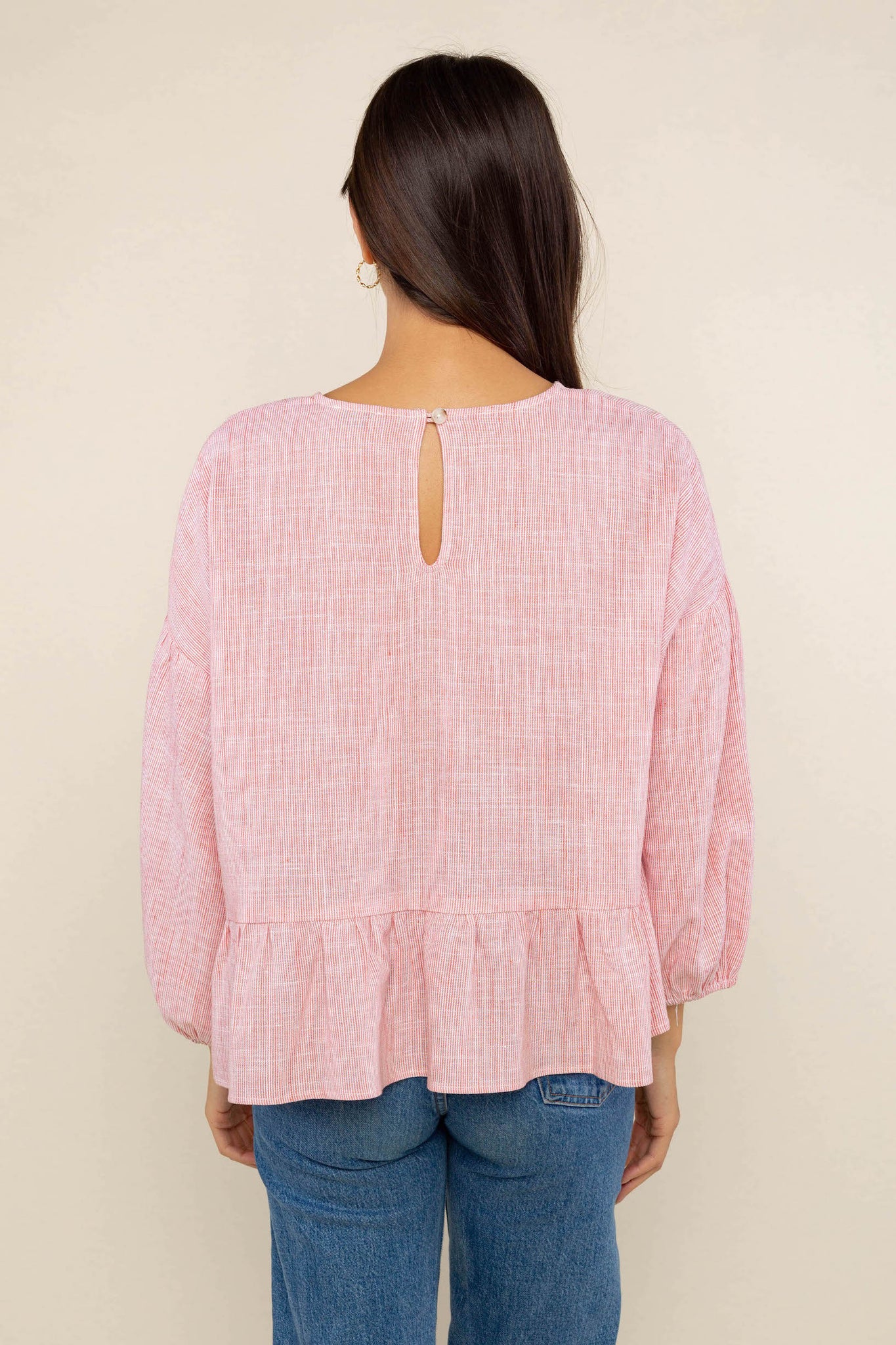 Blouse with Ruffle Hem