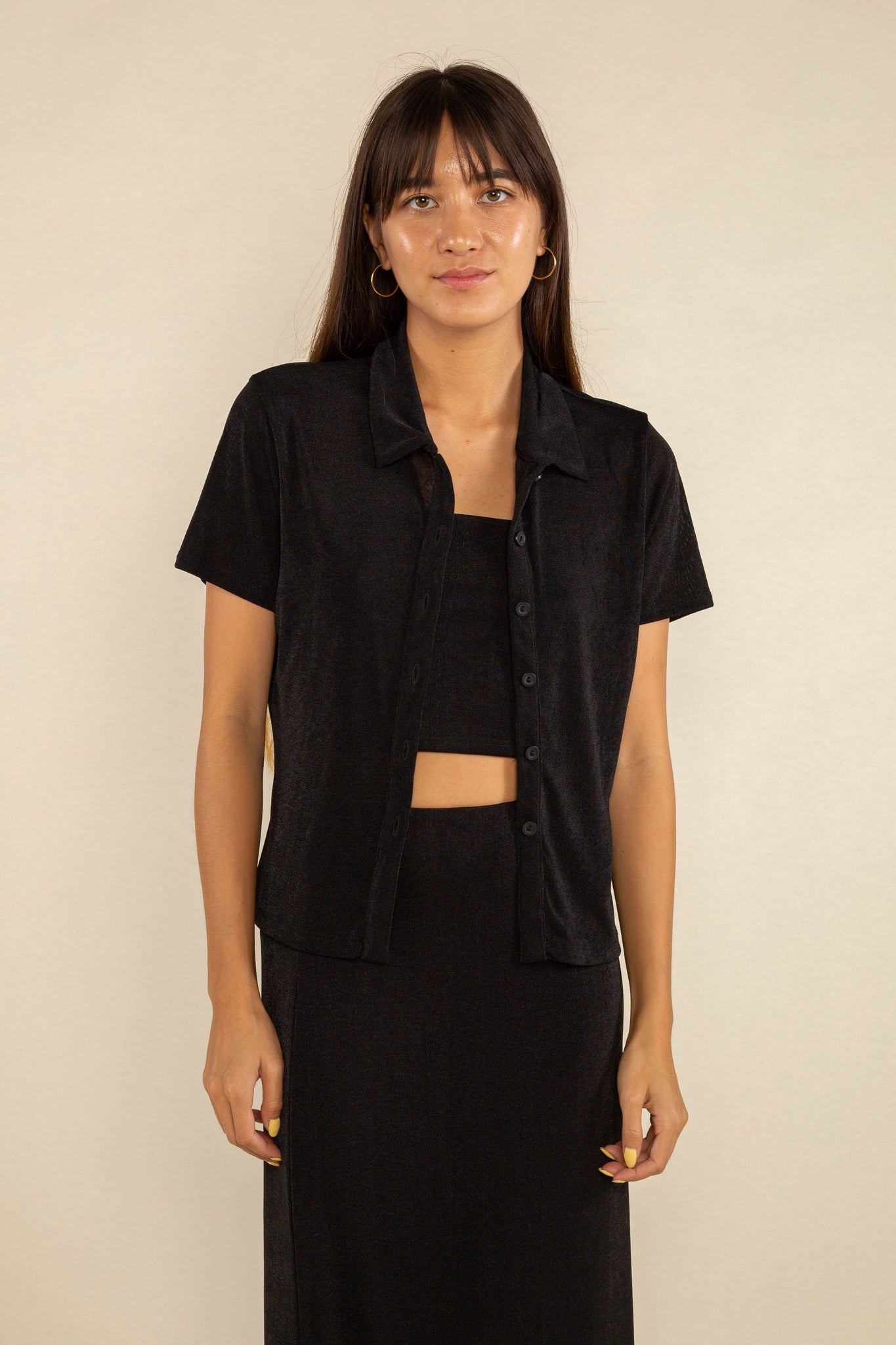 Slinky Button Up Top