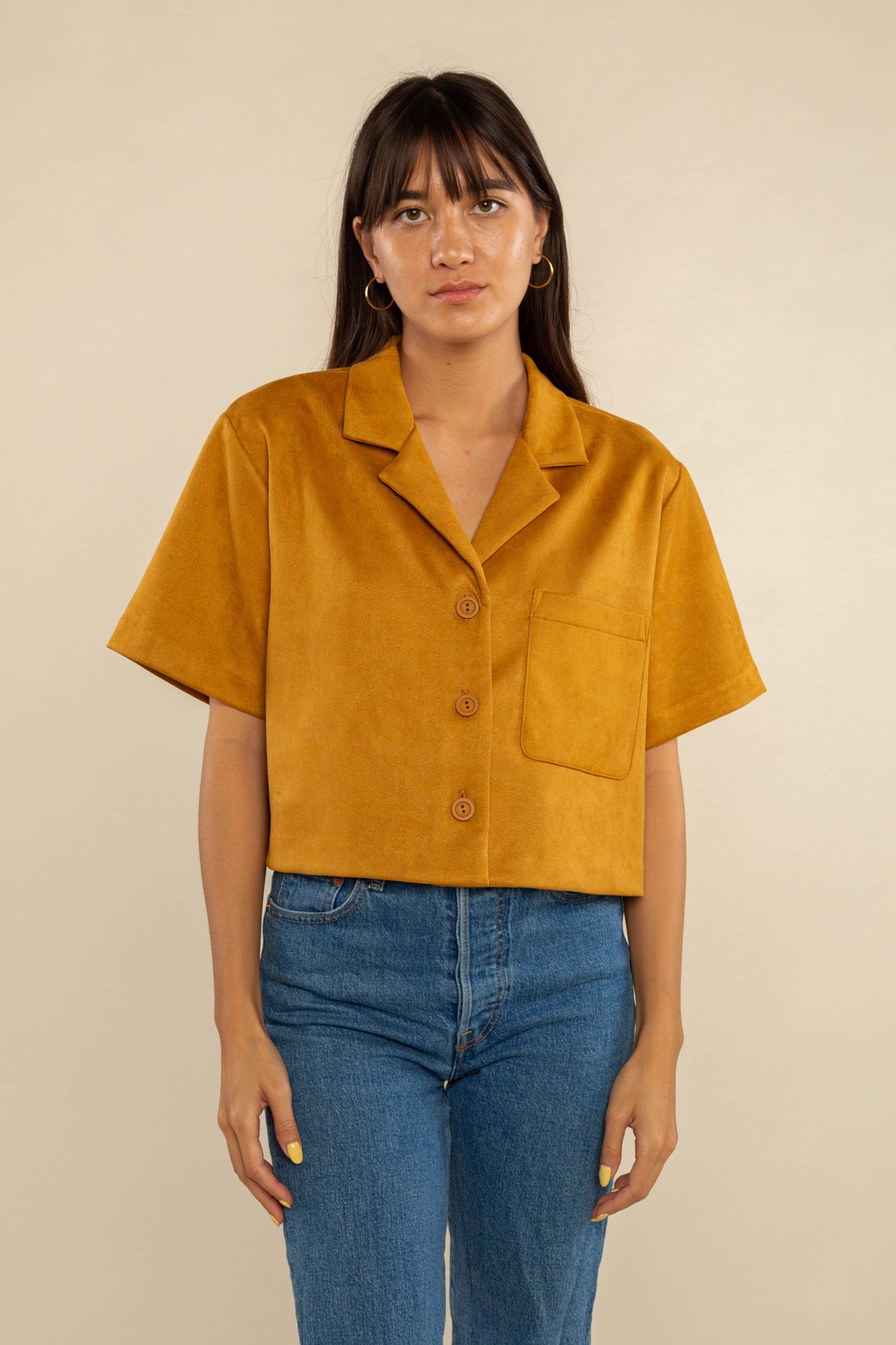 Faux Suede Top