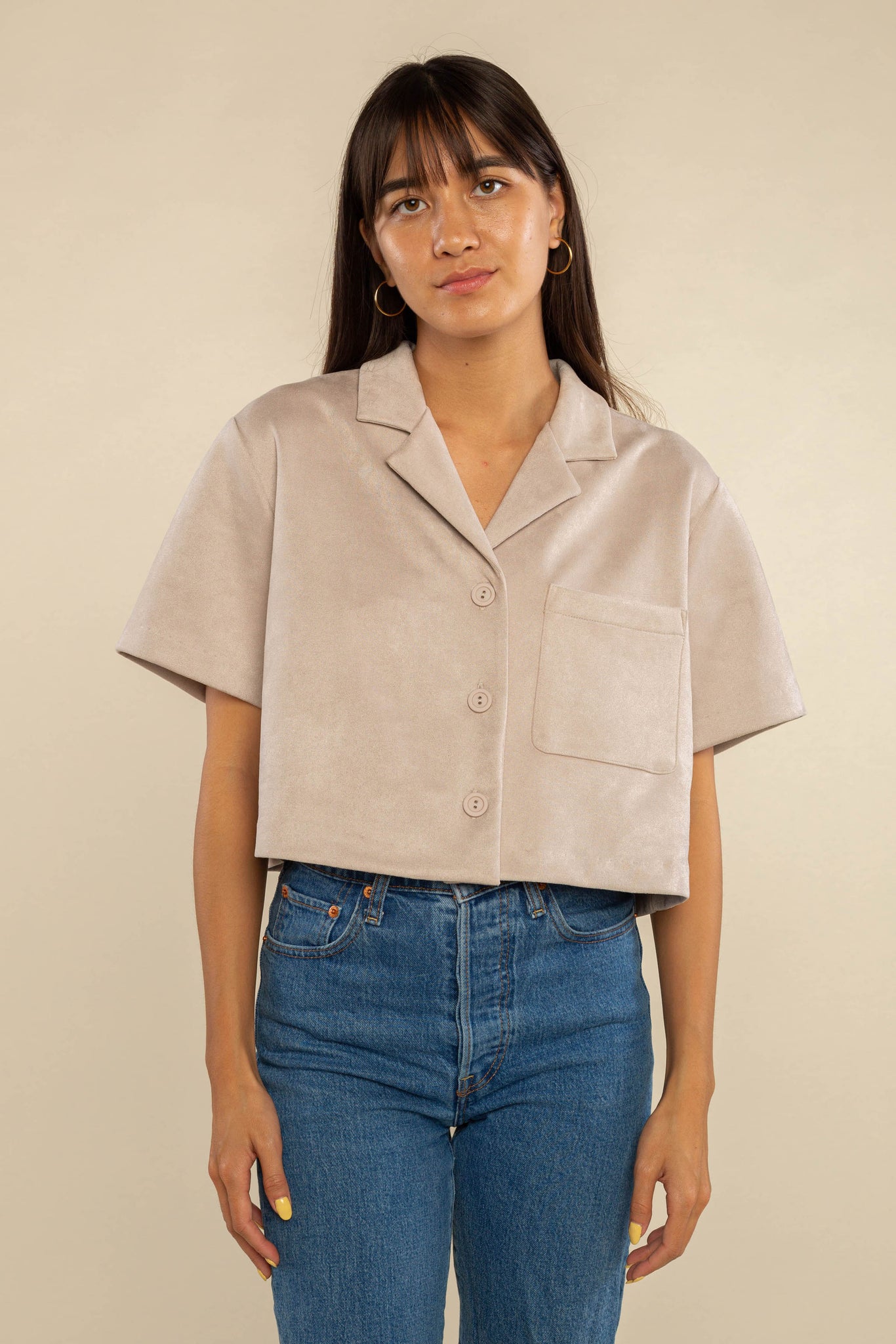 Faux Suede Top