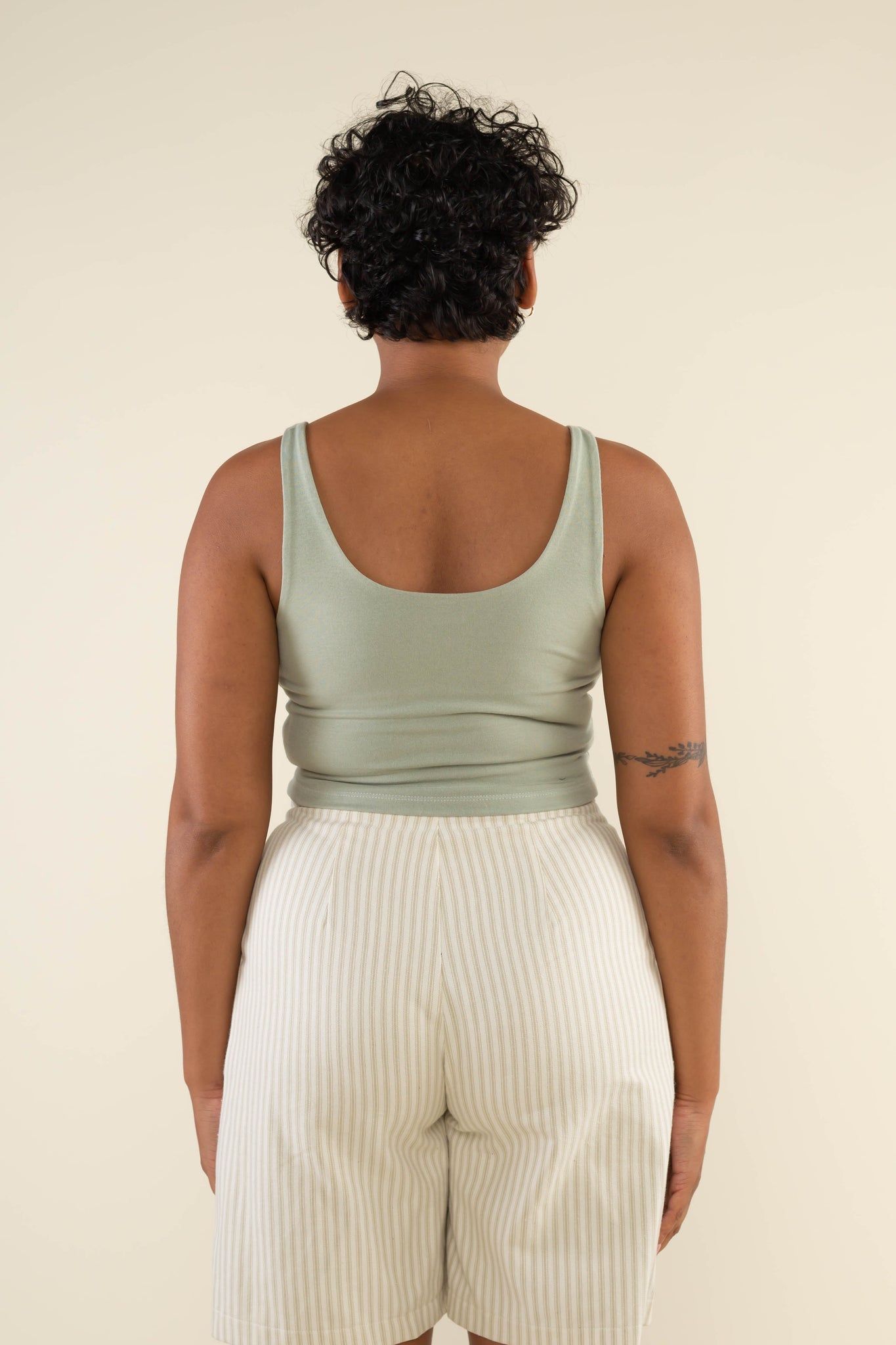 Hemp Cotton U-Neck Jersey Crop Tank