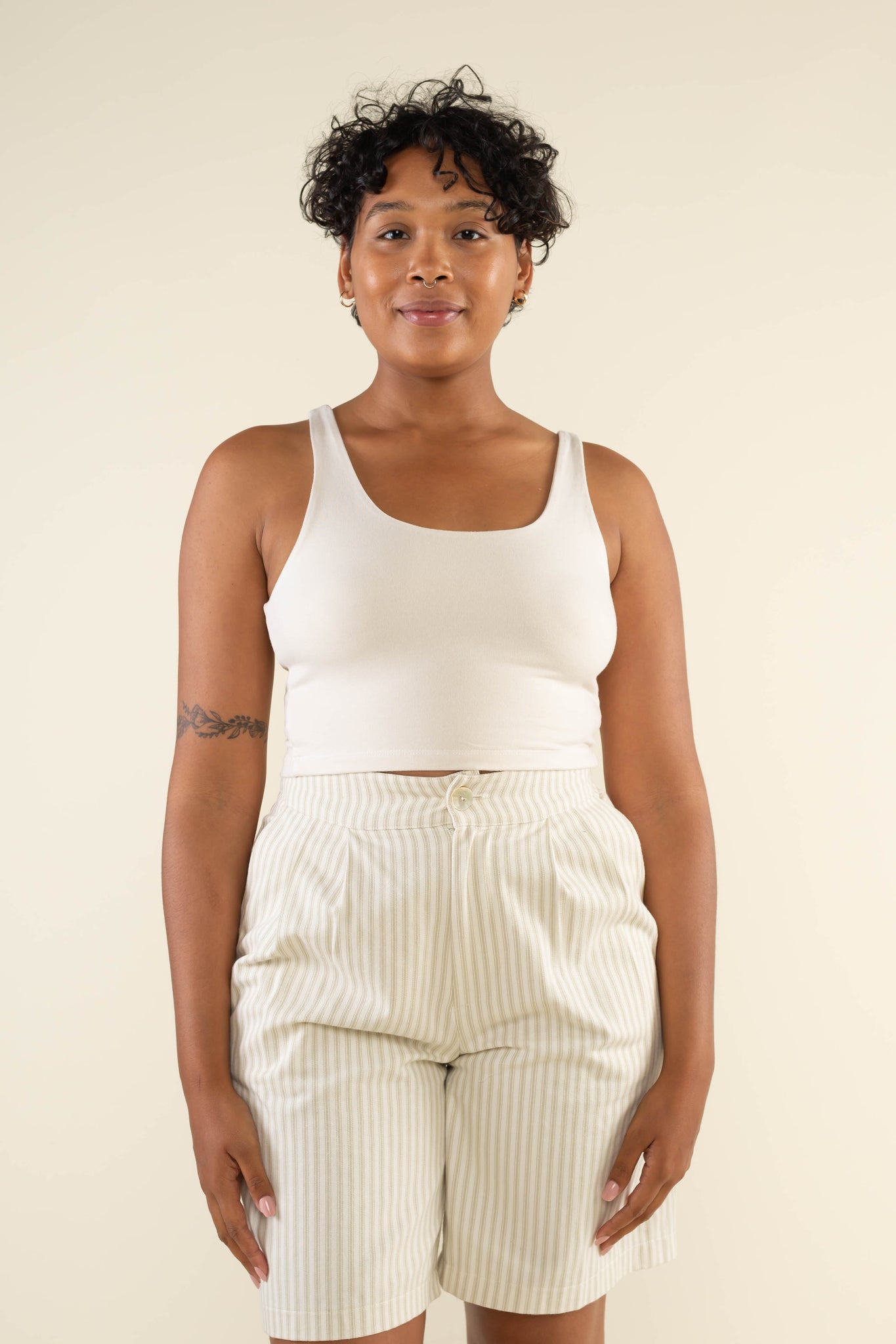 Hemp Cotton U-Neck Jersey Crop Tank