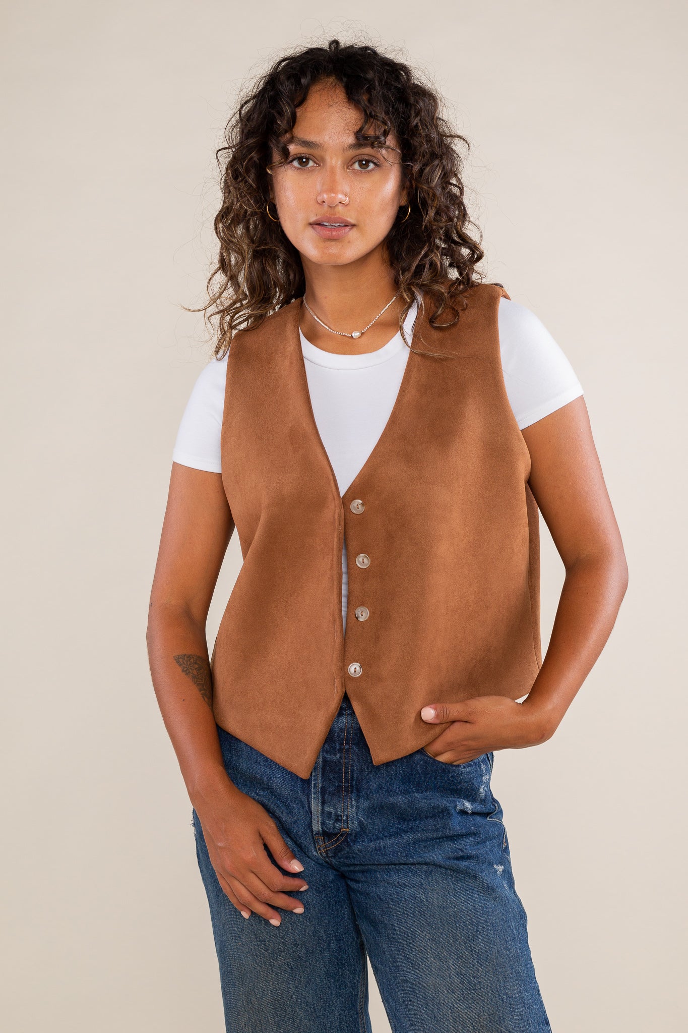 Faux Suede Vest