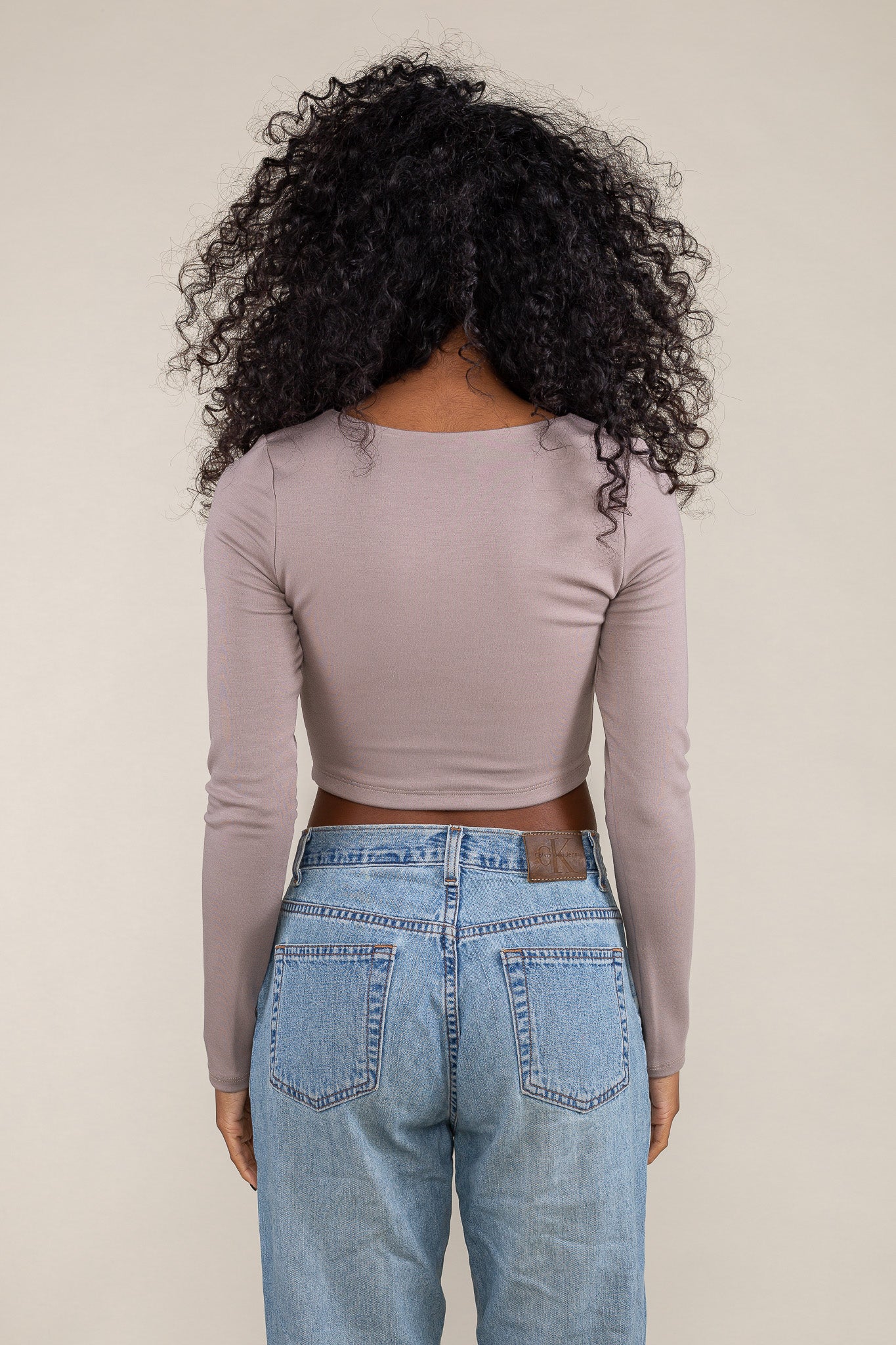 Shirred Long Sleeve Top