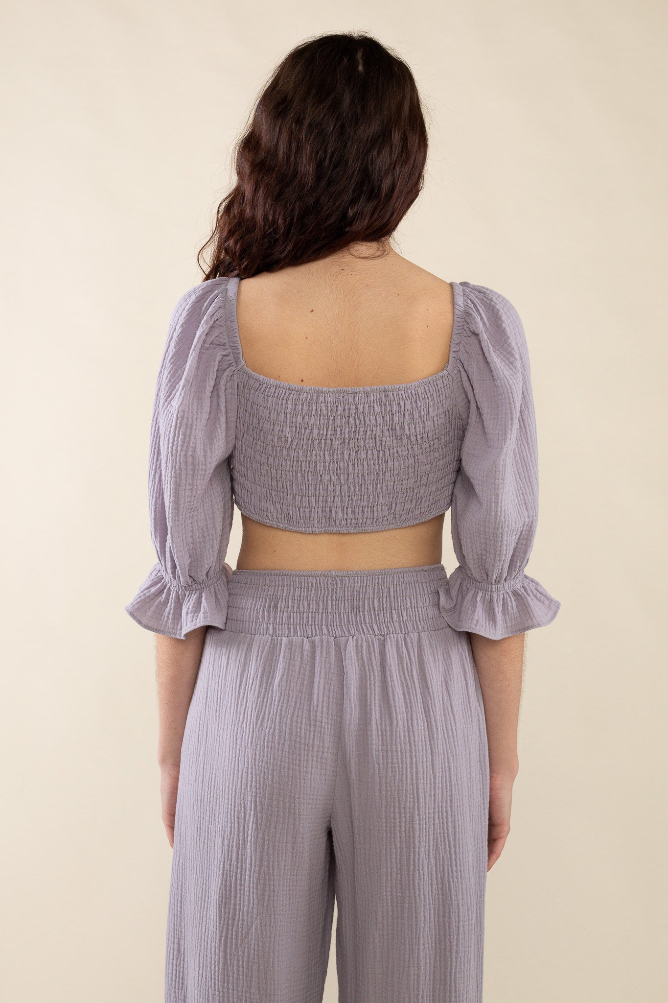 Cotton Gauze Crop Blouse