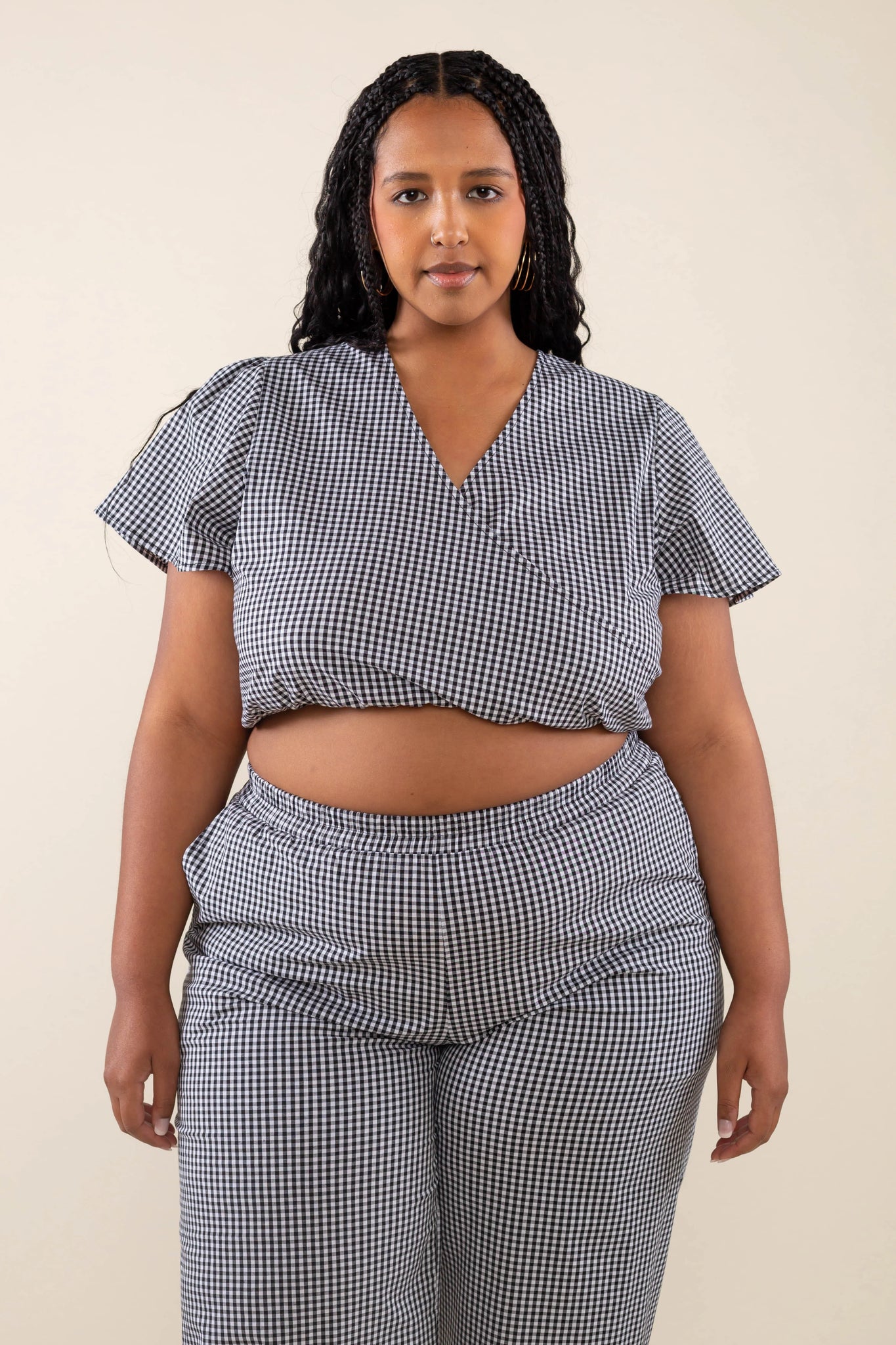 Gingham Crop Blouse