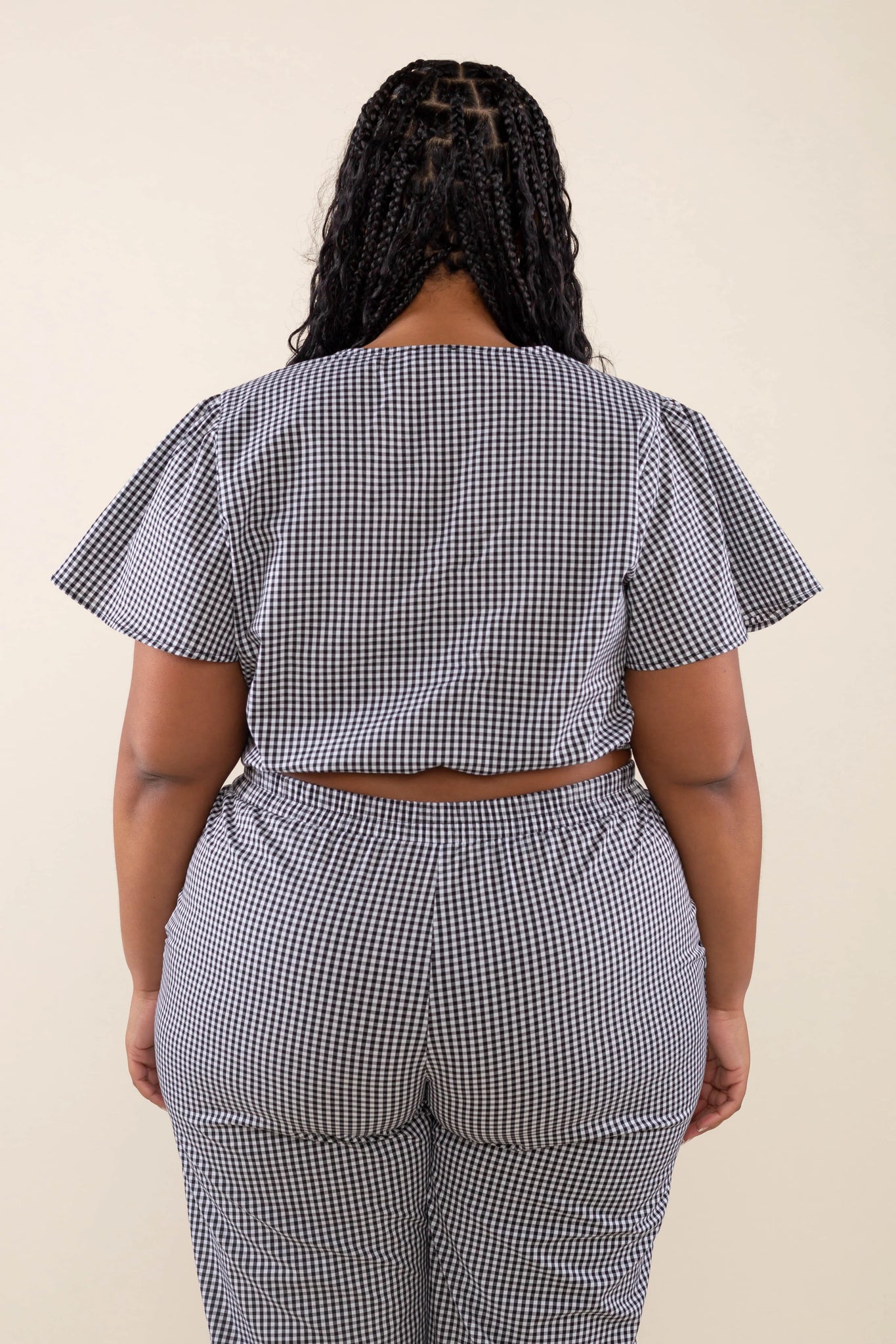 Gingham Crop Blouse